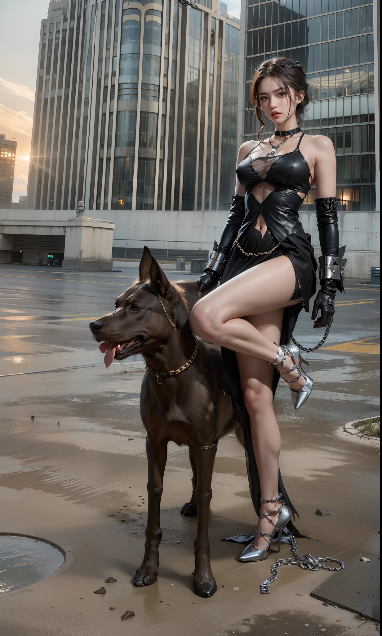 ,((Wearing a torn sheer costume of a superheroine)),(, No bra)), Wet crotch, Wet thighs, Beautiful girl with accentuated slender abs: 1.4, (((nipple tips protruding, areola is protruding, The shape of the pubic region is clearly visible)), sixpack abs: 1.4, Bust Botox, Photo, Sharpness, Unique 850 4, Koda850 k portrait camera, F1.6 shots, Ultra-realistic textures, Spectacular light textures, Cinestil 800 Fashion Mechanics, (futuristic sci-fi battle fashion: 1.1), (tied perfectly by chain), Restraint, Slaves, collars, ((wide prison with sunlight)), Dark fantasy, Realistic material details, extreme hight detail, Ultra-realistic materials ((Torn costume))), Wet, Cloudy, (Chained)), ((big emphasized by chains)), ((chains digging into crotch)), ( (Collar)), (, No bra), shredded costumes, broken golden shields and battle spears,, White combat gloves, Combat shoulder armor, Blood splattered on the face, Blood splattered, Realistic, (Bruises, Dirty, ripped clothing, skimpy clothing, Blood: 1.3), Torn Cape, Torn pantyhose, Long legs, ((iron pipe in the crotch)), Metallic shackles and fetters, ((chains hung from heaven)), Wet crotch is clearly visible, Swarovski's sword and the anatomy beneath his feet, (futuristic sci-fi battle fashion, Torn mesh stockings),