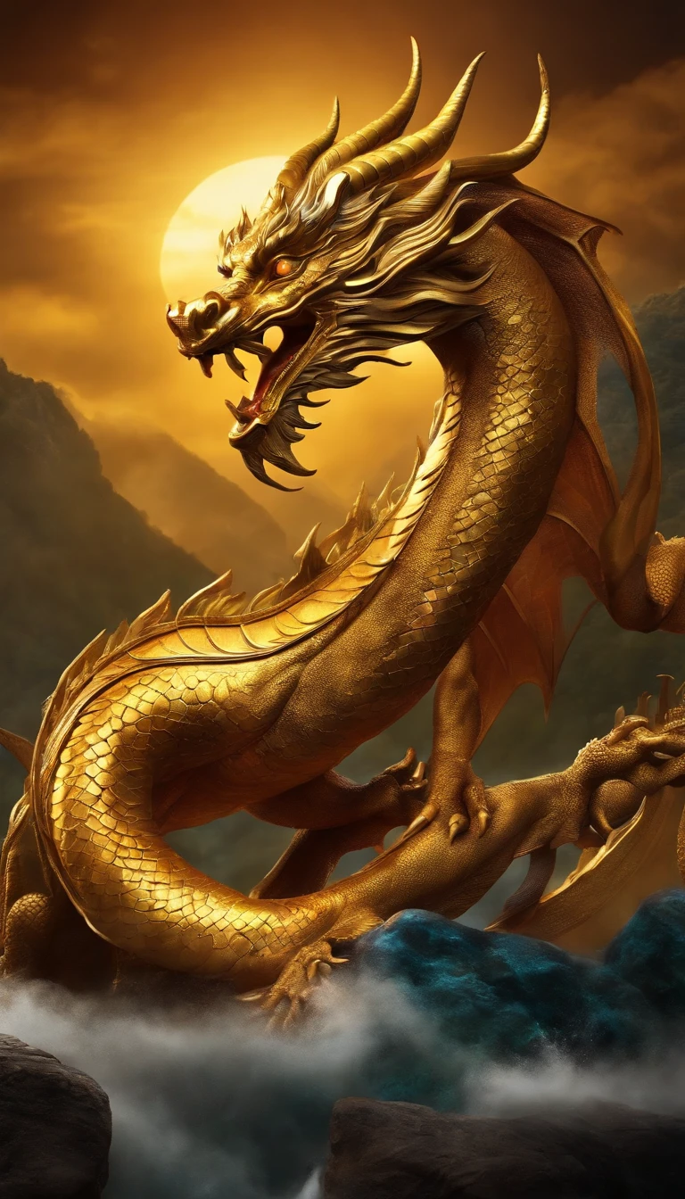 Golden Dragon Carrying Good Luck
