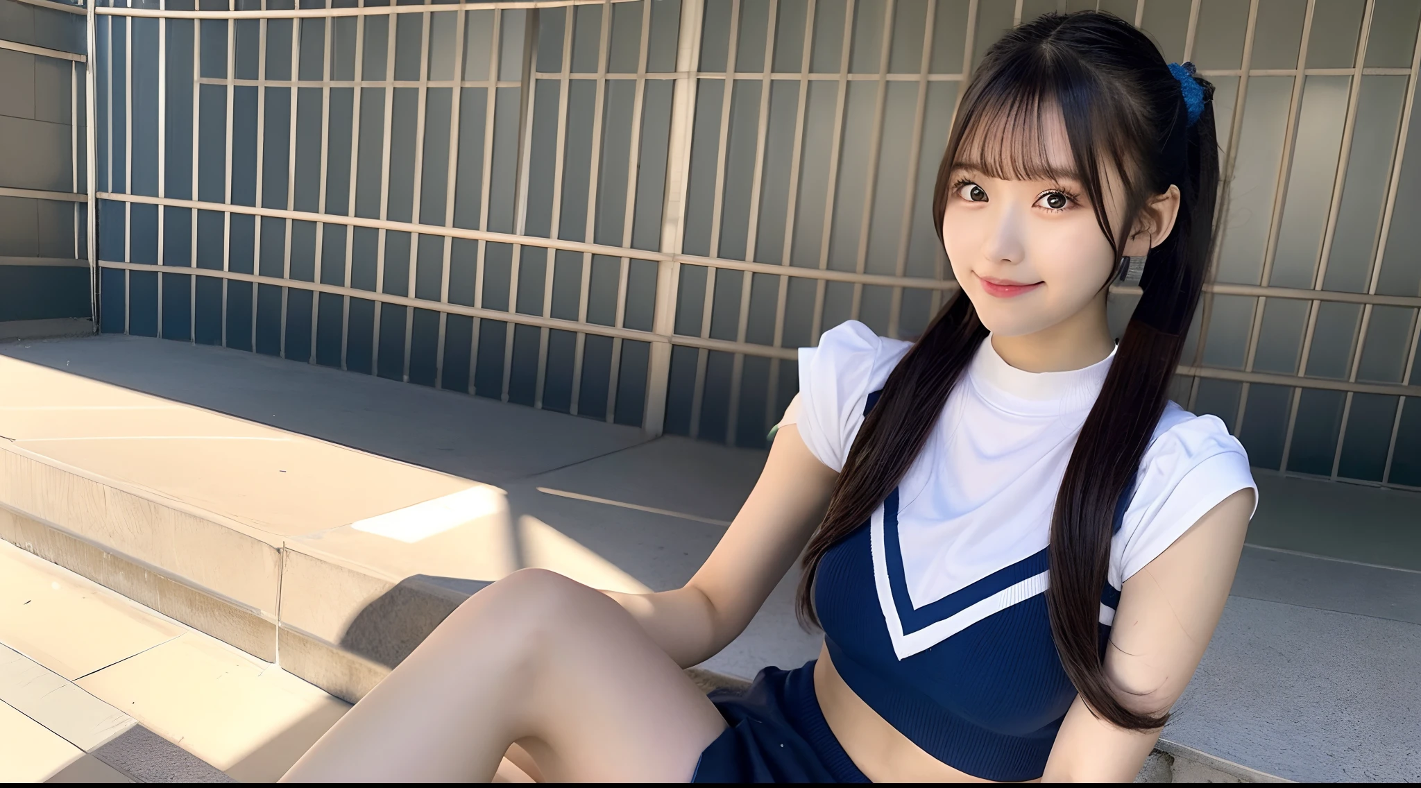 anime girl sitting on the floor with a bottle of water, anime girl drinks energy drink, beautiful anime girl squatting, the anime girl is crouching, smooth anime cg art, seductive anime girl, cute anime girl, attractive anime girl, a hyperrealistic , young anime girl, anime visual of a cute girl, (anime girl), beautiful anime high school girl,,smile,(small brests:1.2),(skinny:1.2),,smile,
