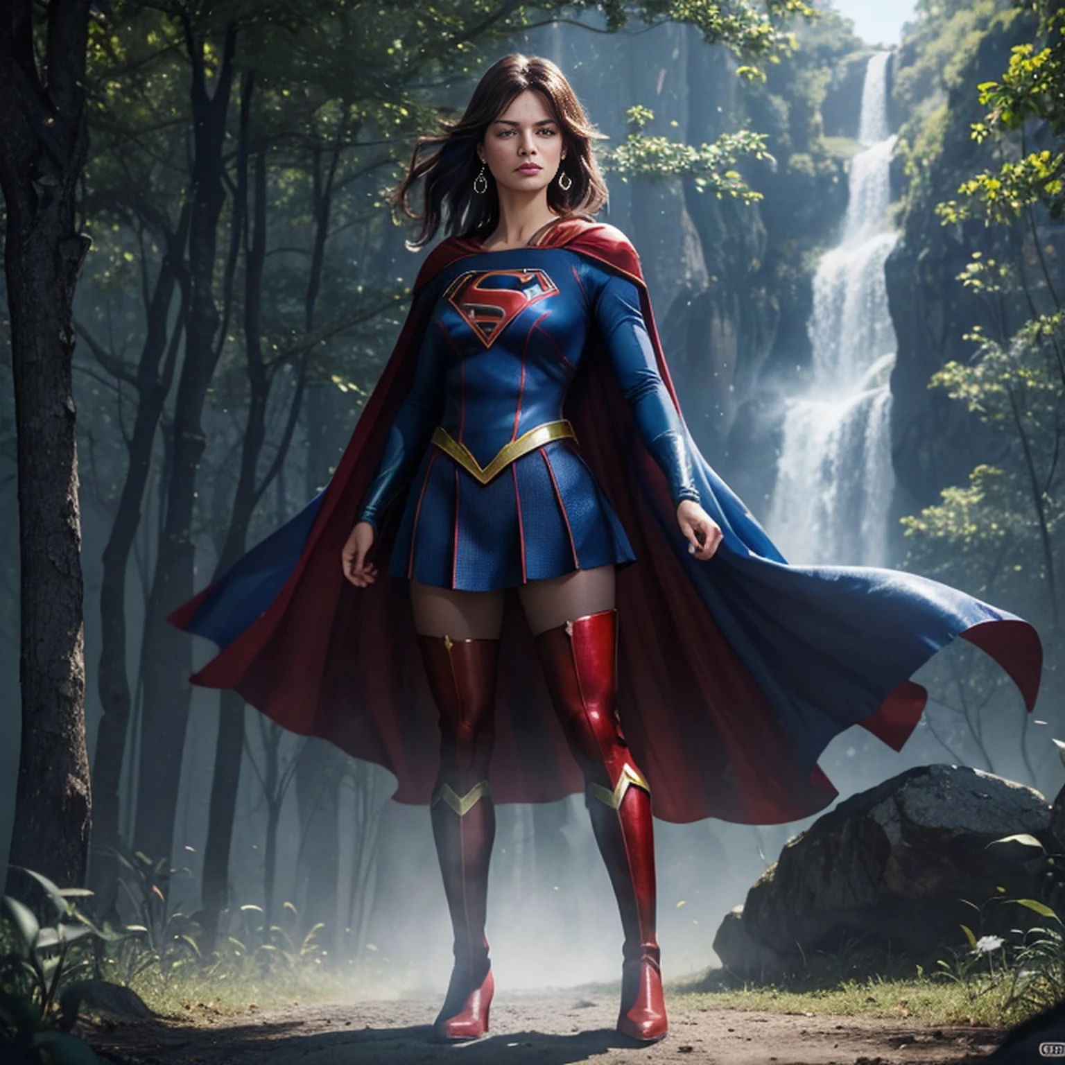 (((Make the most of the original image)))、(((fantasia de supergirl)))、(((cabelos escuros lustrosos)))、(((sofrimento)))、(((The feet must necessarily be worn with black pantyhose)))、(((You need to wear red boots)))、((Qualidade de imagem superior、8k))、((qualidade superior、8k、obra prima:1.3))、foco nítido:1.2、mulher bonita com forma de corpo perfeita:1.4、Abs esguio:1.2、((cMilla Jovovich))、um corpo molhado:1.5、Highly detailed facial and skin texture))), ((Olhos detalhados, Olhos de alta qualidade, Rosto de alta qualidade)), vestido azul claro extremamente complexos, magical robes), magia, (dramatic), epic, campo de flores, profundidade de campo, bokeh, 4k, gotica, cinzas, particules))