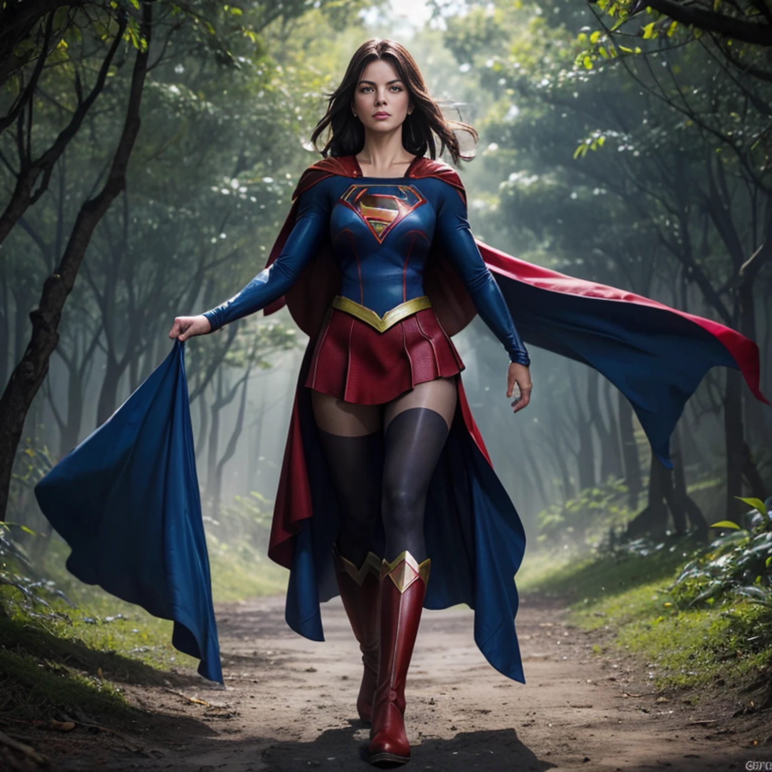 (((Make the most of the original image)))、(((fantasia de supergirl)))、(((cabelos escuros lustrosos)))、(((sofrimento)))、(((The feet must necessarily be worn with black pantyhose)))、(((You need to wear red boots)))、((Qualidade de imagem superior、8k))、((qualidade superior、8k、obra prima:1.3))、foco nítido:1.2、mulher bonita com forma de corpo perfeita:1.4、Abs esguio:1.2、((cMilla Jovovich))、um corpo molhado:1.5、Highly detailed facial and skin texture))), ((Olhos detalhados, Olhos de alta qualidade, Rosto de alta qualidade)), vestido azul claro extremamente complexos, magical robes), magia, (dramatic), epic, campo de flores, profundidade de campo, bokeh, 4k, gotica, cinzas, particules))