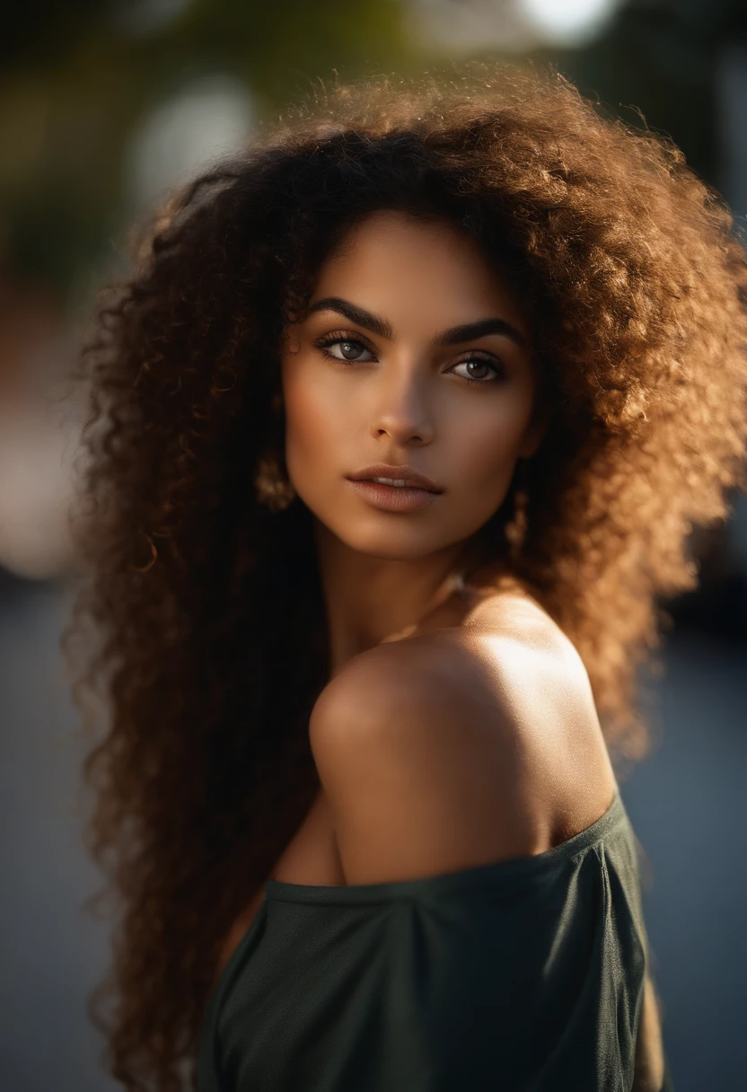 (mise au point nette:1.2), photographie, Pretty young Brazilian woman, (beau visage:1.1), detailled eyes, lush lips, (Maquillage pour les yeux de chat:0.85), (Grands yeux:1.0), (corps tonique:1.2), (curly hair:1.2), (courbure du corps :1.2), Utilisant (casser:1.2) dans un (Rue:1.2). (moody lighting:1.2), profondeur de champ, Bokeh, 4K, Hdr. par (Jacques C. Christensen:1.2|Jeremy Lipking:1.1), hispanic, mixed girl.