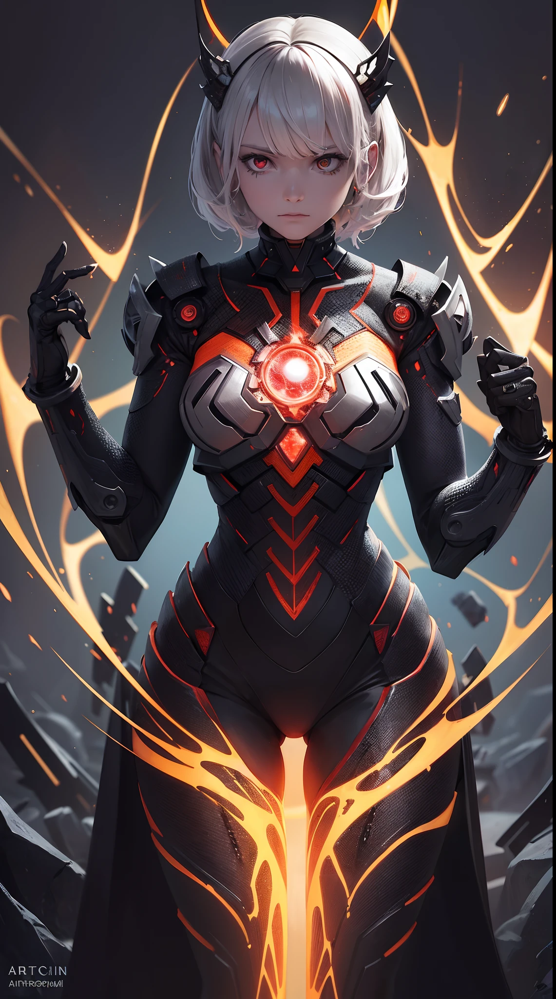 A place of terror in the quantum realm. Mechanical biomorphology, arte de terror. Hellfire，intricately details, A perfect example of minimalism, digital painting art