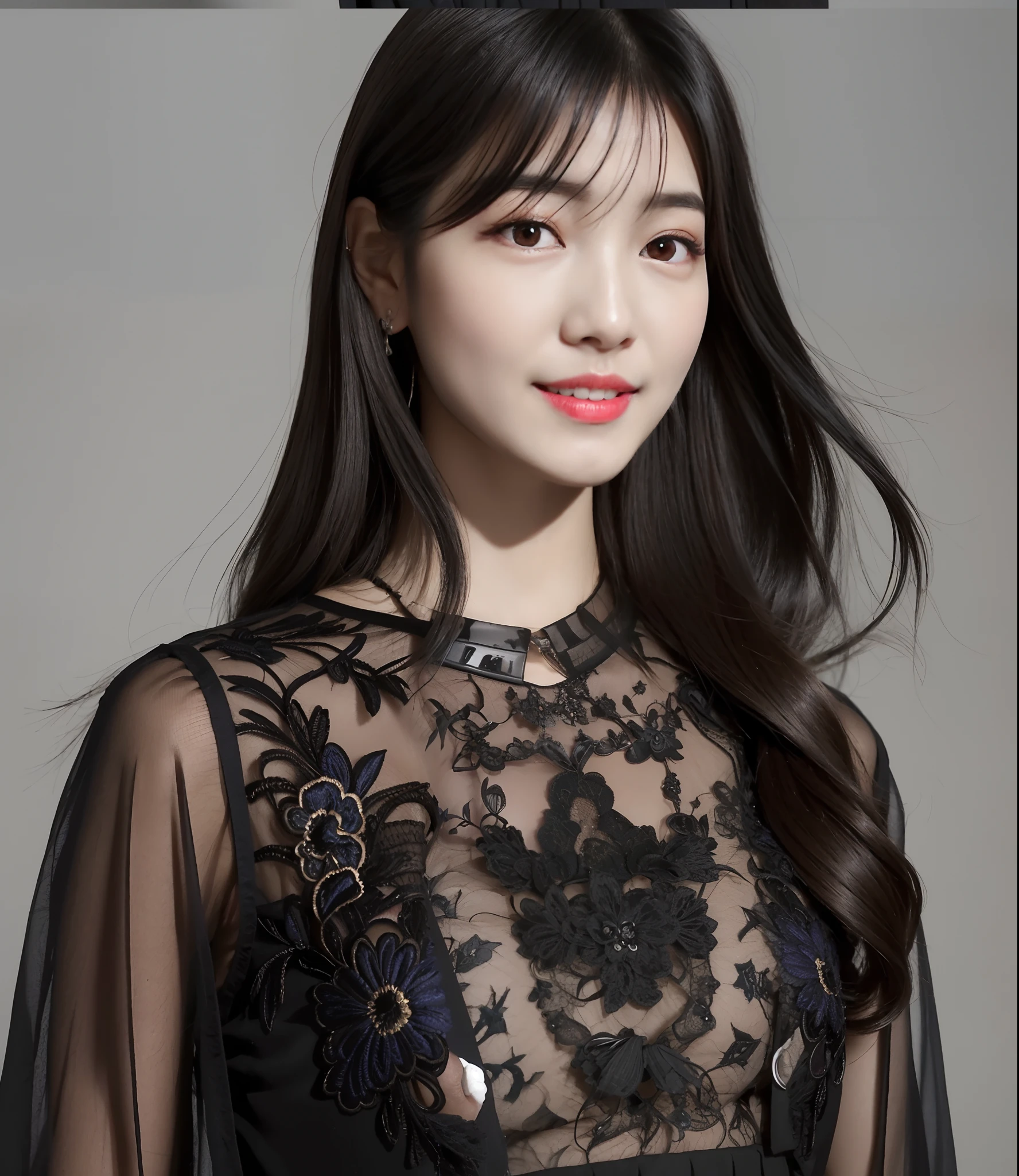Embroidered black lace only dress