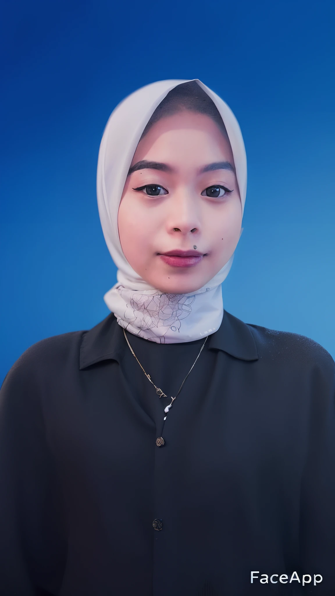 arafed woman wearing a black shirt and a white head scarf, hijab, student, faridah malik, background is heavenly, headshot profile picture, hannah yata, portait photo profile picture, ayamin kojima, full protrait, inspired by Ni Yuanlu, inspired by Lü Ji, south east asian with round face, facebook, halfbody portrait, High quality image, masterpiece, detailed hair texture, detailed skin texture, detailed cloth texture, 8k, add fabric details, ultra detailed skin texture, ultra detailed photo, skin pores, add cloth details, high skin details, realistic hair details