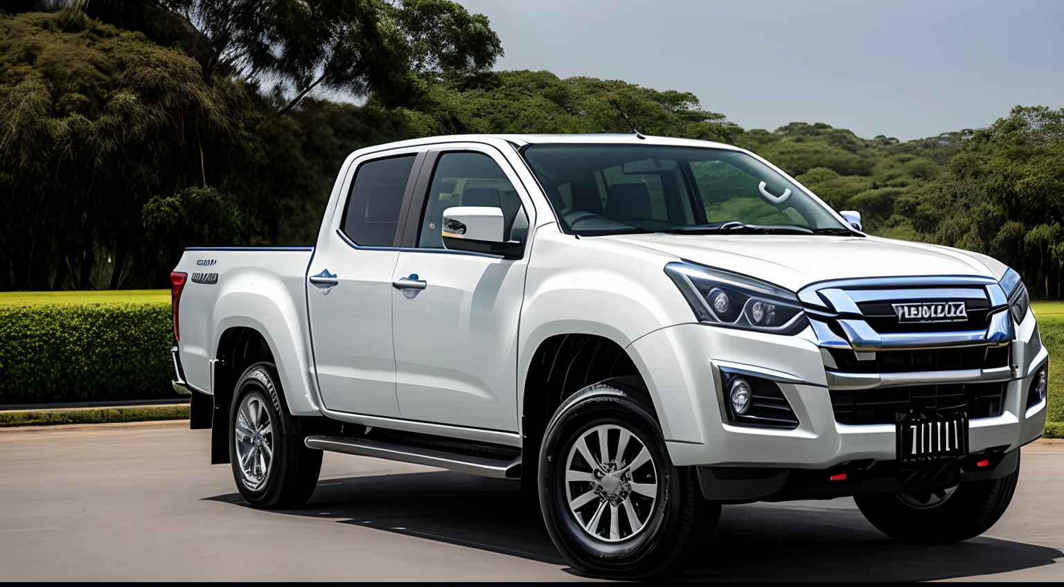 Masterpiece, hd, 1car, Isuzu, 2020,pickup truck, Compact size, Thailand streets, white color, Cheap price