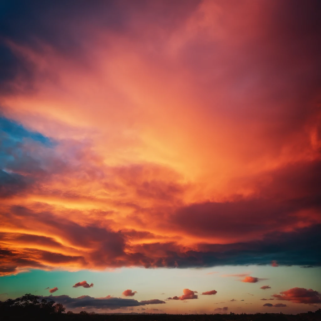 Colorful sky, colorful auspicious clouds.