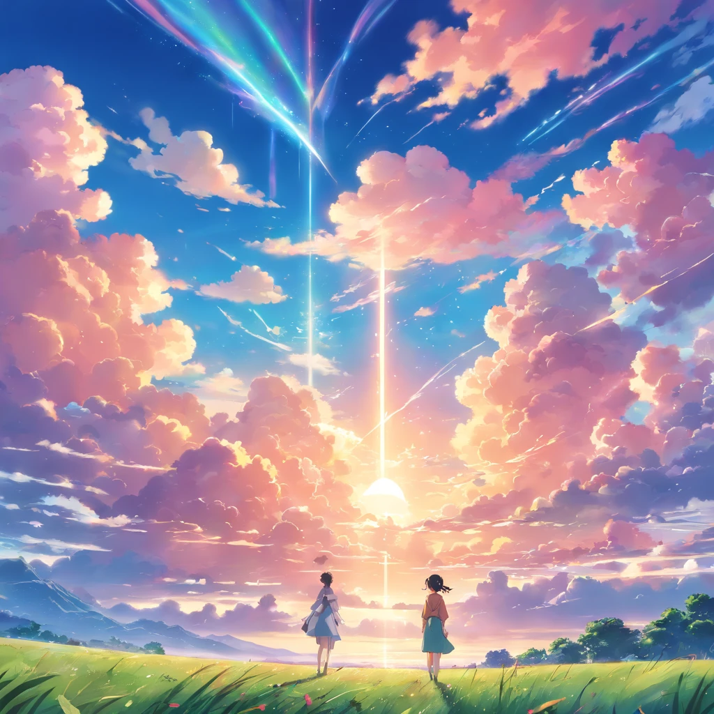 Colorful sky, colorful auspicious clouds.