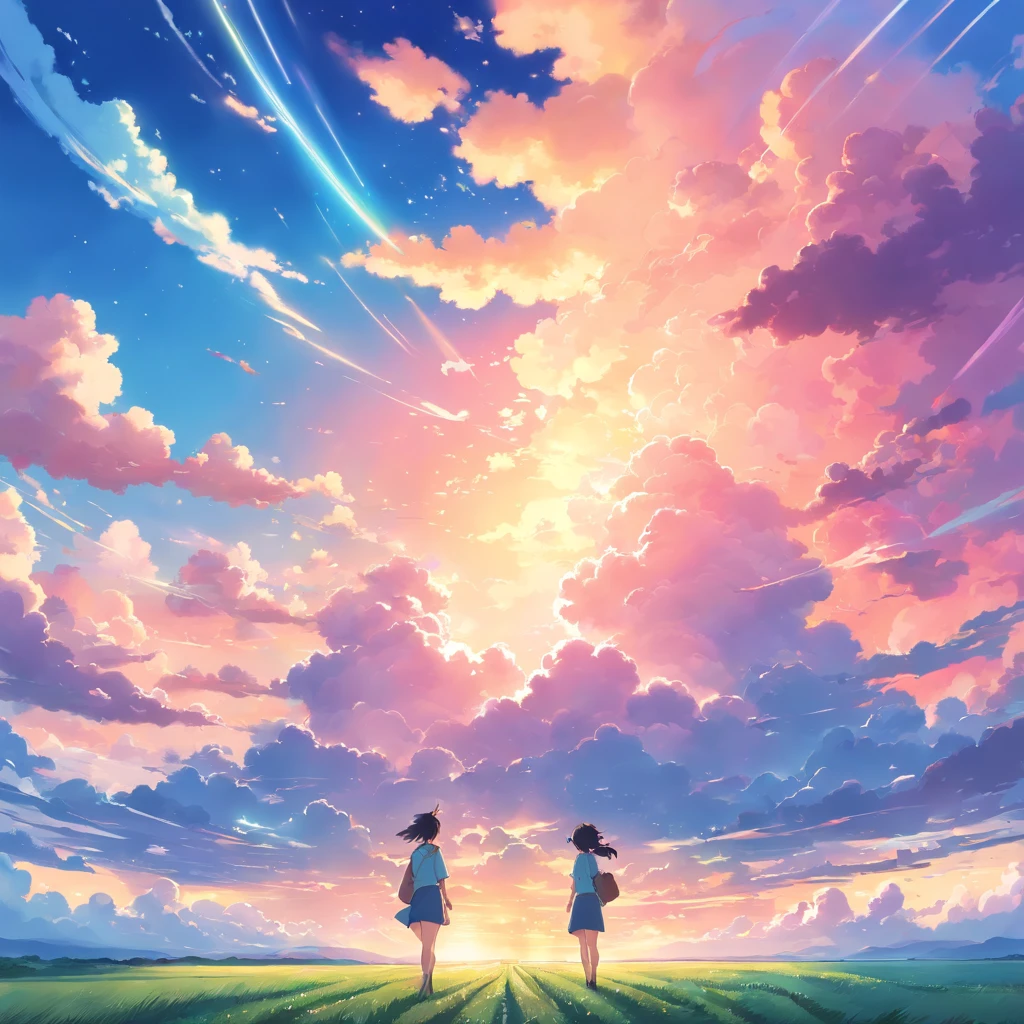 Colorful sky, colorful auspicious clouds.