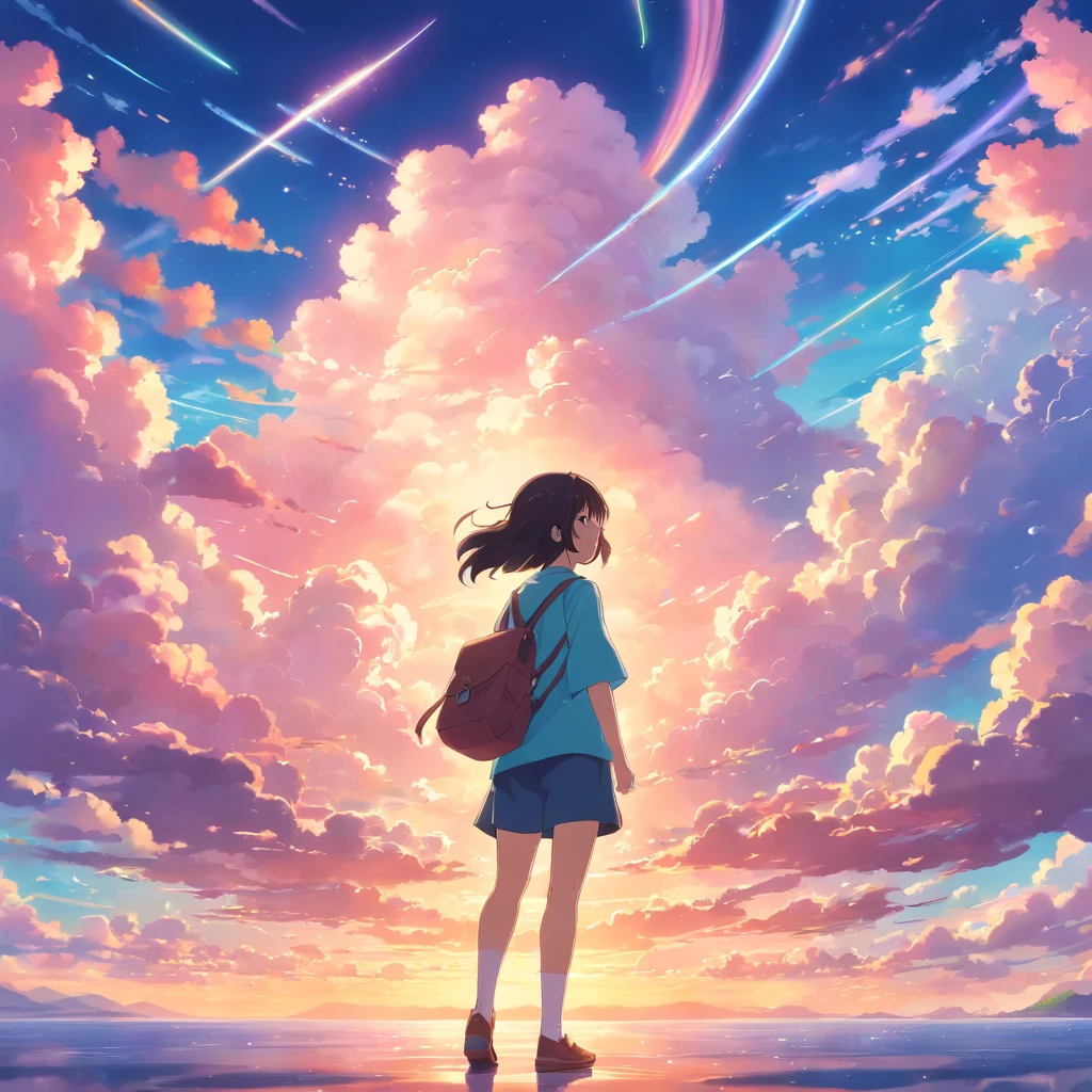 Colorful sky, colorful auspicious clouds.