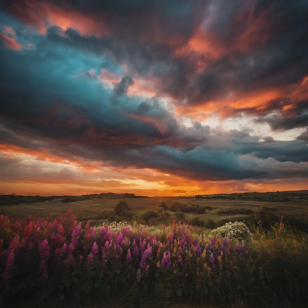 Colorful sky, colorful auspicious clouds.