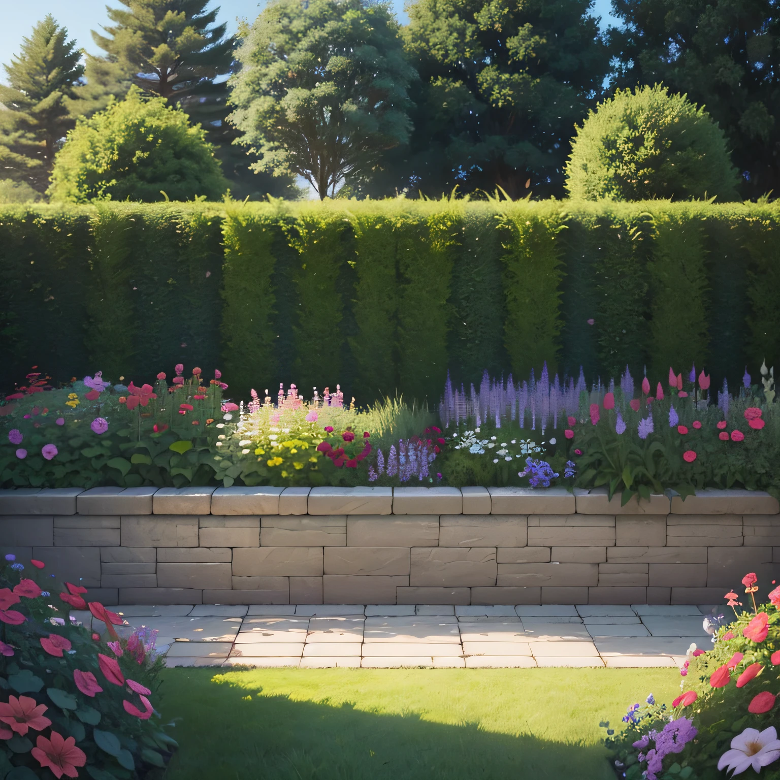 Breezeblock garden border with Preparing
