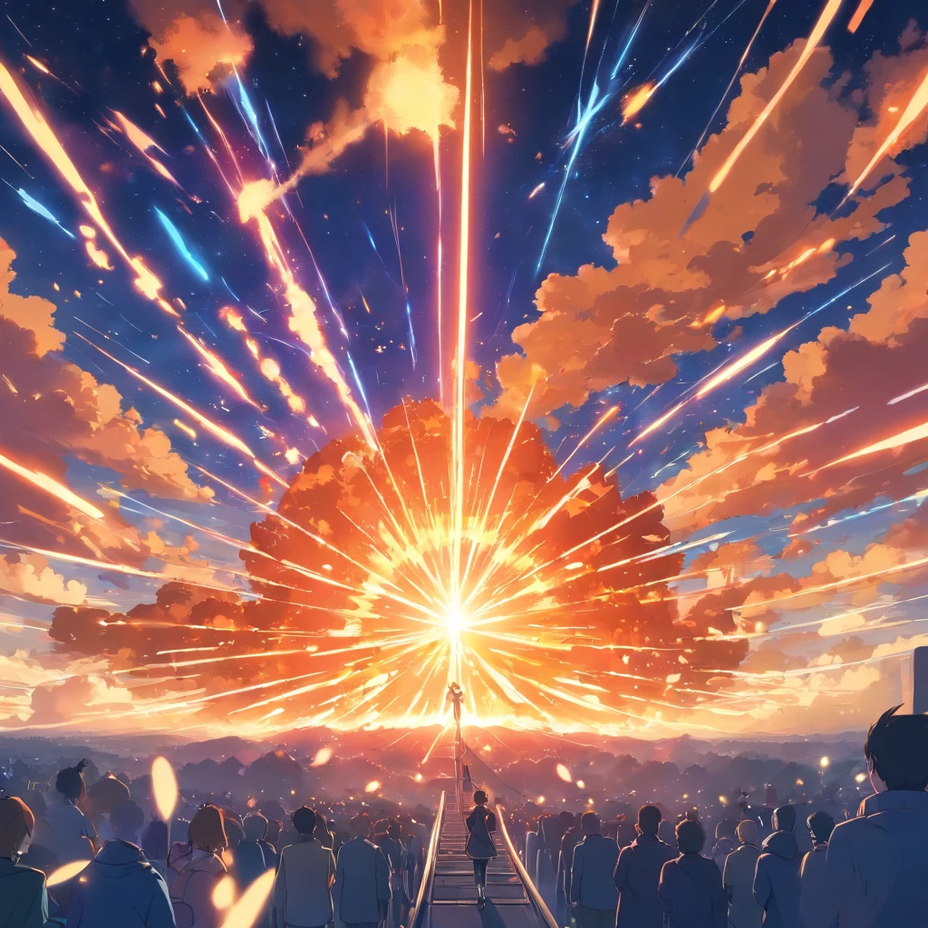 Supernova explosions,Orange main color,Giant cross rays,Extremely strong color impact