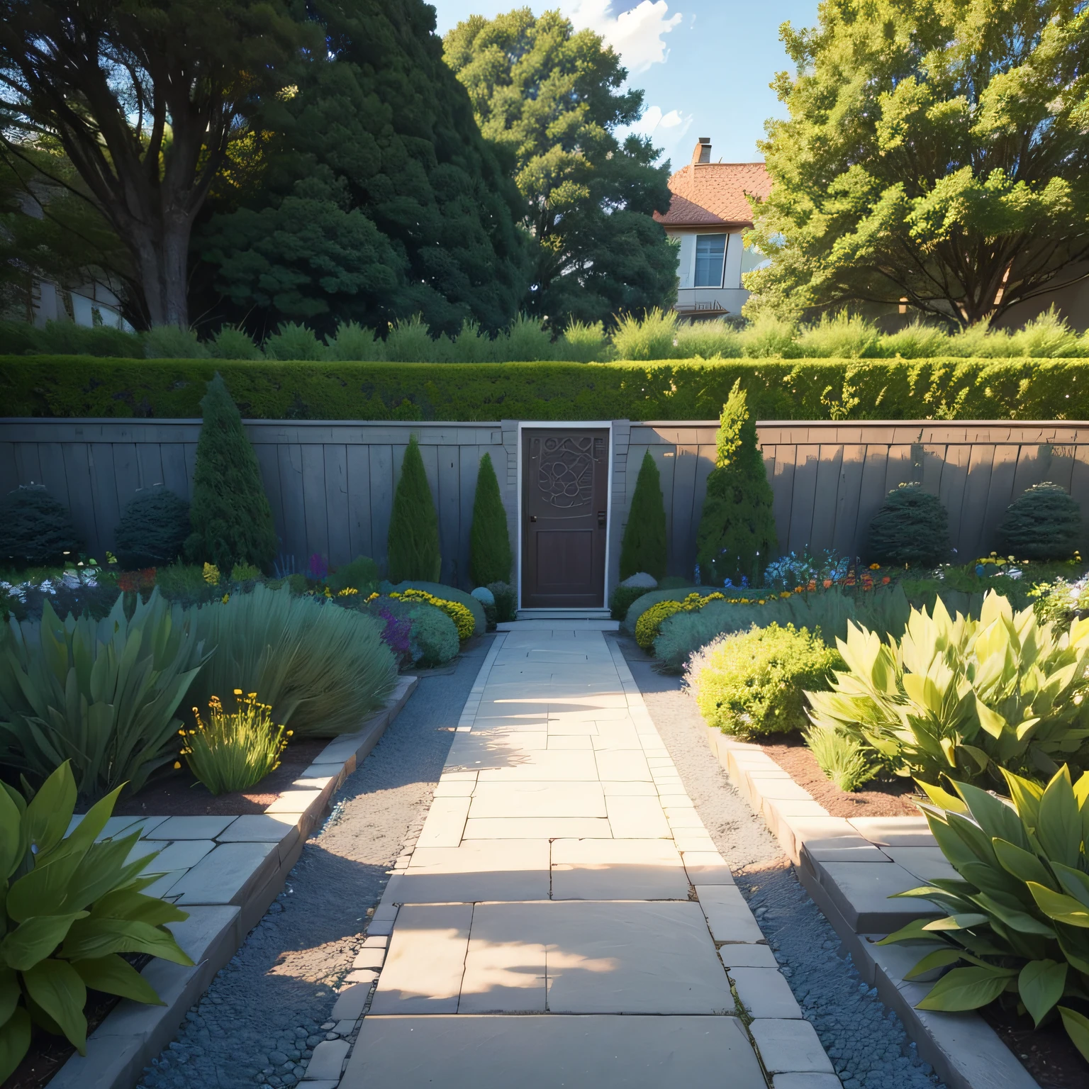 Breezeblock garden border with  Adding Gravel and Landscape Fabric