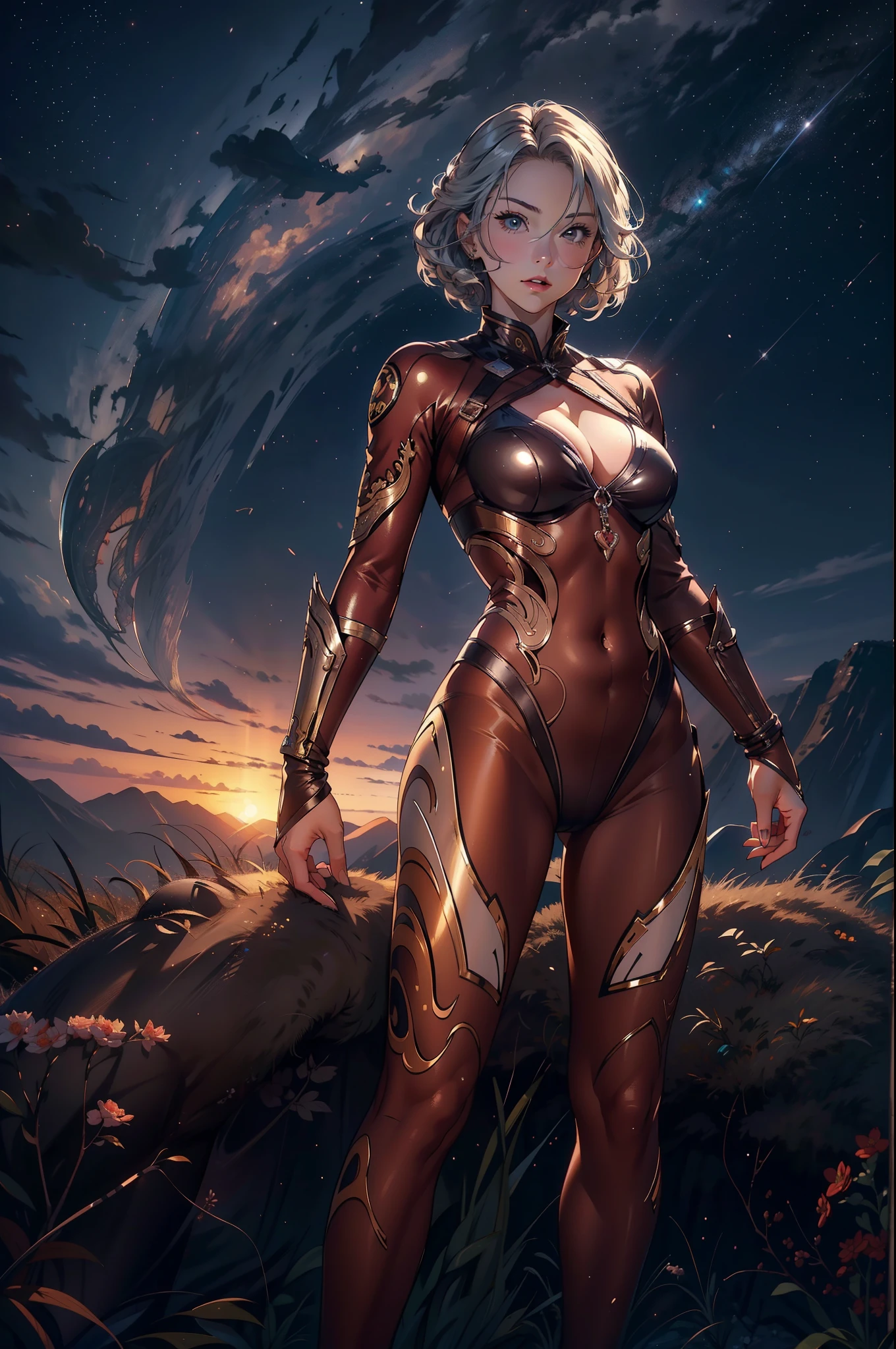 1female,41 years old,熟妇,A MILF,mature,plumw,extremely large bosom ,Pornographic exposure, 独奏,(Background with:The plane is in flight,Planes,inside of a cabin,) She has short silver hair,bobo head,Stand in the pilot's seat of the aircraft,seen from the front, hair straight, mostly cloudy sky,(((tmasterpiece),(Very detailed CG unity 8K wallpaper),best qualtiy,cinmatic lighting,detailed back ground,beatiful detailed eyes,Bright pupils,(Very fine and beautiful),(Beautiful and detailed eye description),ultra - detailed,tmasterpiece,)),facing at camera,A high resolution,ultra - detailed),revealing breasts,Bare genitalia, Bulge,legs are open,Raised sexy,Camel toes,Flushed complexion,Open-mouthed,frontage,us airforce,Aviator,(Wearing:Dark green cheongsam,Black pantyhose)The upper part of the body