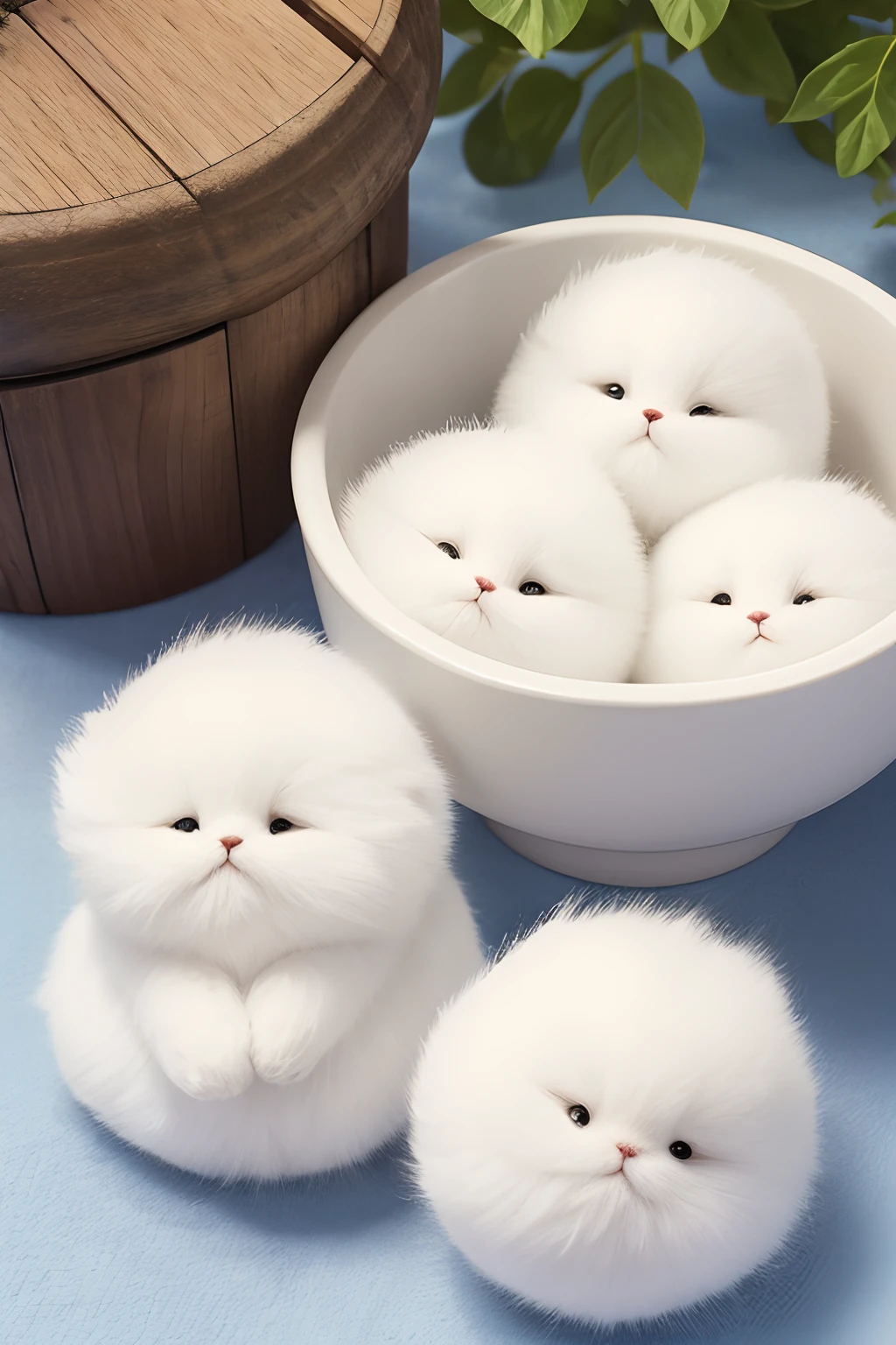 little living white fluffy balls.