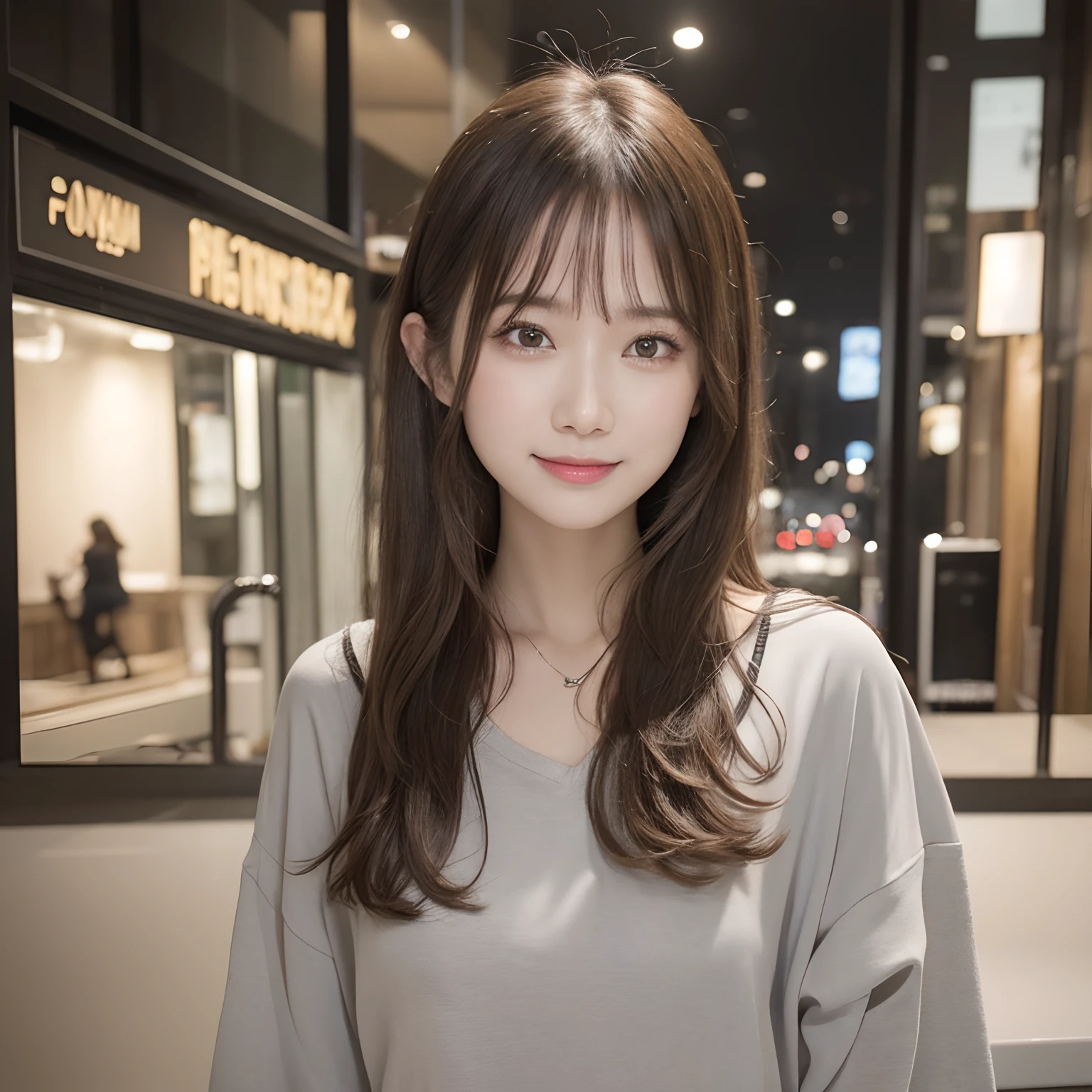 (The ultra -The high-definition:1.5)(ultra-detailliert:1.3) (ultra-quality) (An ultra-high picture quality:1.5) (rialistic photo:1.3) A Japanese Lady 21years old ((detailed and beautiful faces:1.3)) ((realistic skin textures:1.say exactly, High-quality eyes:1.3)) ((The beauty of detailed and high-quality ears:1.3)) ((Beautiful skin that is very fair and transparent:1.3)) ((Beautifully groomed straight short bob hair:1.3))Complete body beautiful proportion (Trendy fashion using thin fabrics) (Sleeveless) The background is the inside of a cafe at dusk... Beautiful depiction, Luxurious and stylish interior ((happy viewers's eyes)) Wet lips ajar Colossal tits Unclear ((kawaii)) (Amazingly beautiful high-resolution images) girls are very interested in men'Body of