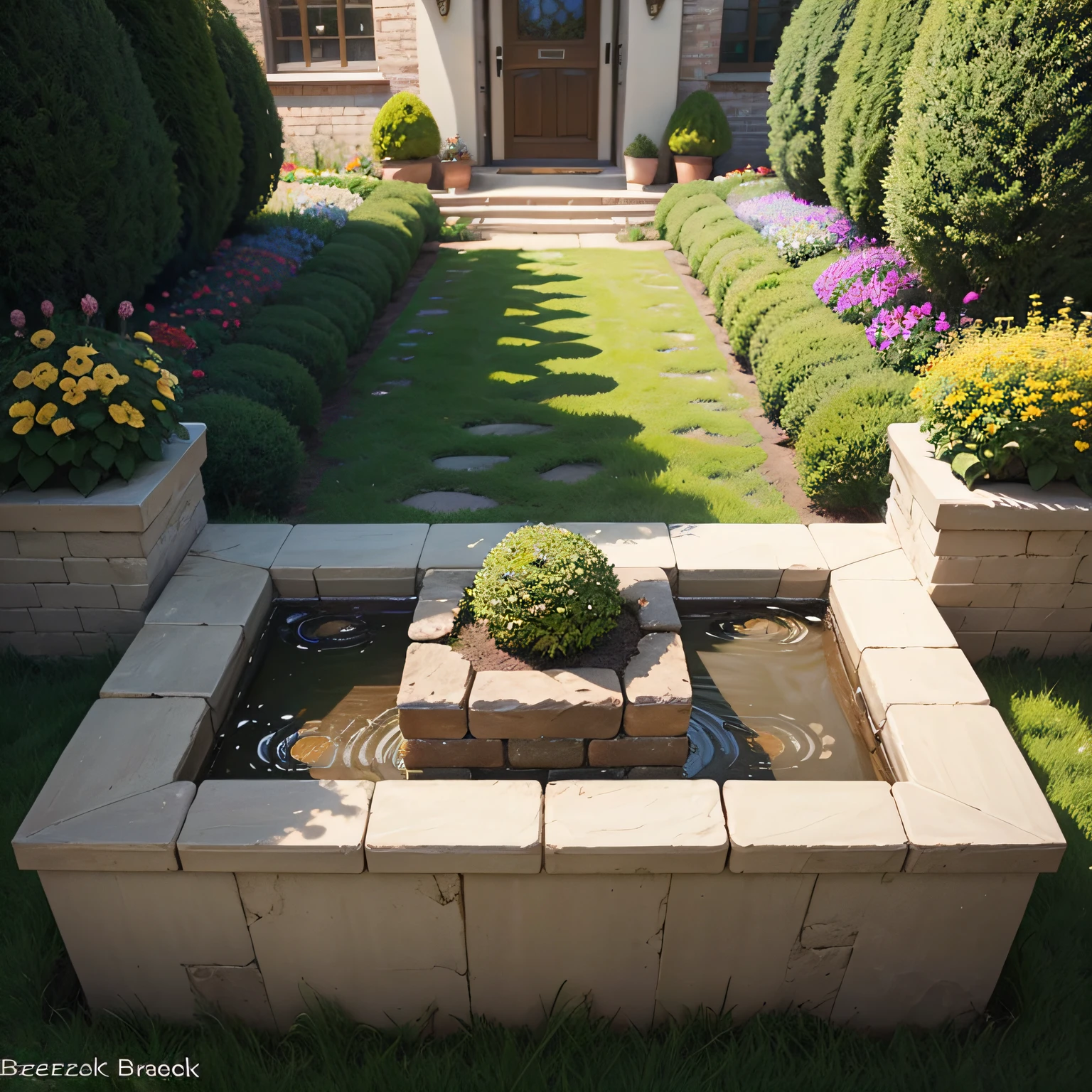 Breezeblock garden border with Adding Cap Blocks
