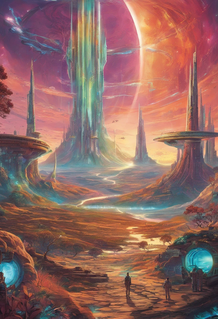 Fantasy world, wonderful, full of fantasy and FICTION, Coloring, Low light, Medium brightness (Perfect artwork), landscape presents enormous beauty and fantasy theme, beautiful, medieval world.