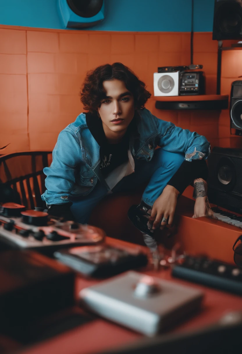 Um e-boy no studio de musica