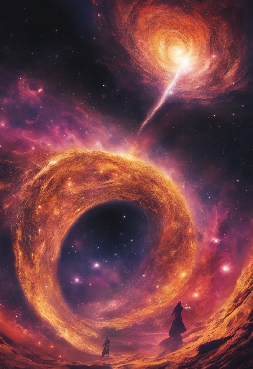 Intergalactic base, in orbit around a supermassive black hole, Astro space black hole similar to the one from the movie Interstellar, HD 4k | , (Perfect artwork)