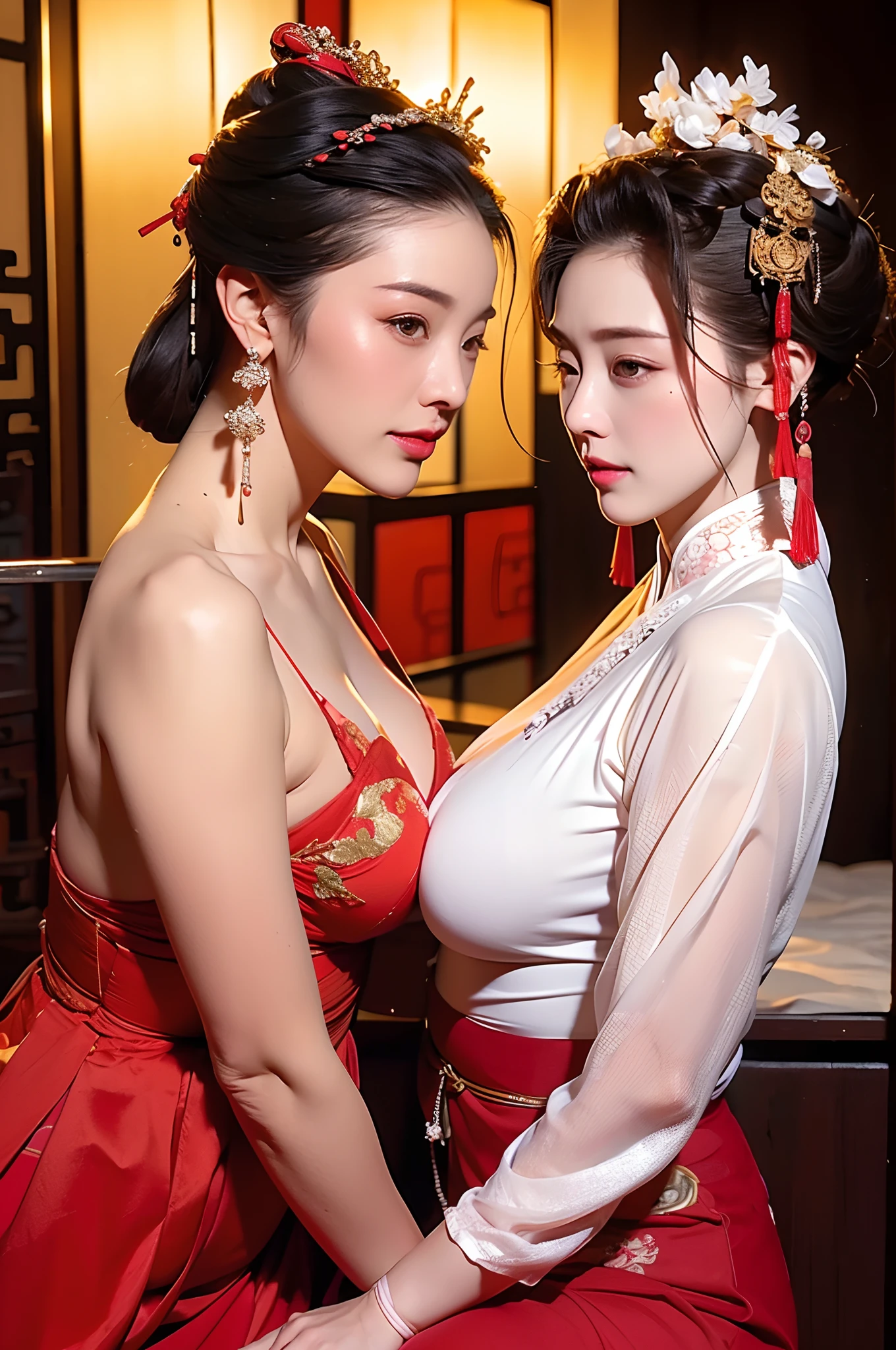 (masterpiece), (best quality), photorealism, realistic, 1girl, solo, perfect body, big breast, Chinese cheongsam, sexy