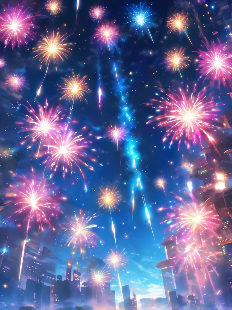 Brilliant：Fireworks bloom in the night sky，coloured with lots of colour，radiating with light，It's dizzying。
coloured with lots of colour：The colors of fireworks are rich and varied，There is red、Yellow、Blue、Green and other colors，It forms a colorful picture。
kaleidoscopic：The shape and pattern of fireworks are constantly changing，Sometimes like a blooming flower，Sometimes it's like a waterfall，Sometimes like shooting stars across the night sky，Amazing。
Dazzling：The glow of fireworks shines，extremely bright，It was as if the entire night sky was lit up。
It's like a dream：The moment the fireworks bloom，It was like a beautiful dream，It's intoxicating，Generate an infinitely beautiful imagination。
Passionate：Fireworks burn themselves in the night sky，It gives off a warm glow，Show fearlessness and unruliness。
Noble and elegant：Fireworks bloom，It's like a gorgeous dance，Noble and elegant，People are fascinated by this。
in short，Fireworks are a very beautiful natural phenomenon，Its beauty is mesmerizing，Impressed。