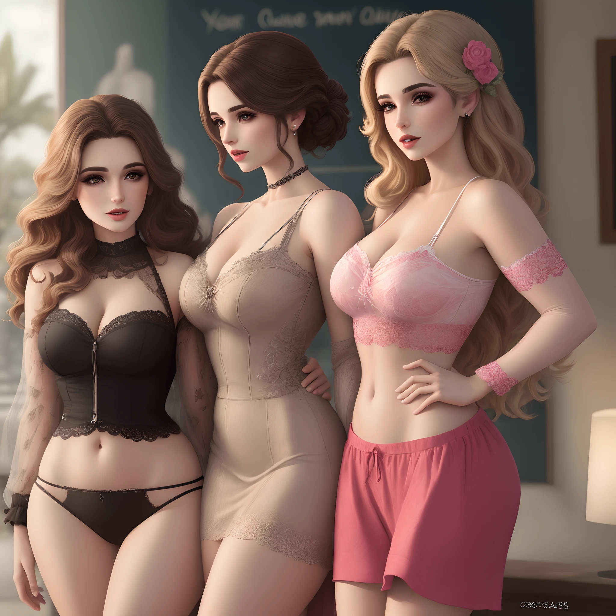 Costas femininas realistas com quadris grandes