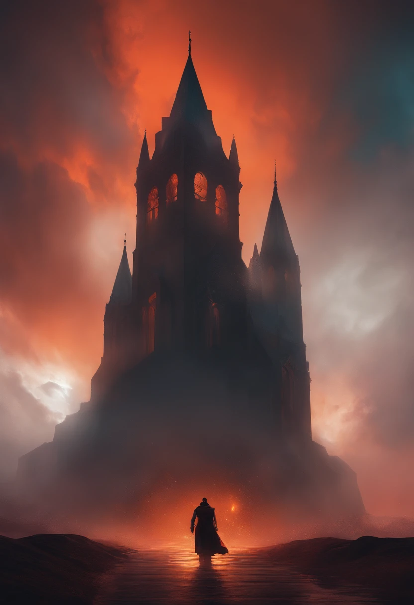 In the style of volumetric fog, god light, High contrast, Vibrant colors, Vivid colors, High saturation, author:Greg Rutkowski、Jesper Ejsing、Raymond Swanland and Alena aenami, featured on Artstation, wide angles, lengthwise, Gothic style