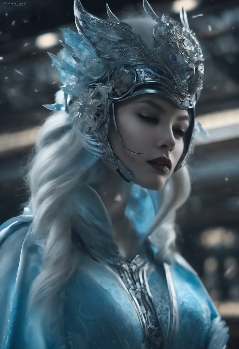 Yamakawa,rios,Sun,circuit,snowflower,Ice blue tones,Computer code,Cyberpunk technology,mythological beasts,Epic composition,shadowing,physics,Mathematical formulas