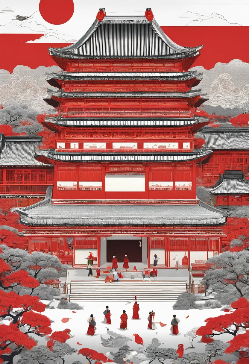 Masterpiece, In front of the Forbidden City, Children dressed in festive costumes cheered,Red lantern,pigeons,Red flags flying,Colorful fireworks,National Day atmosphere,beautiful render of a fairytale, In the style of paper art, painting of beautiful, A very complex masterpiece, Painted metal, A masterpiece of beautiful intricacies, multi-layer, mysterious