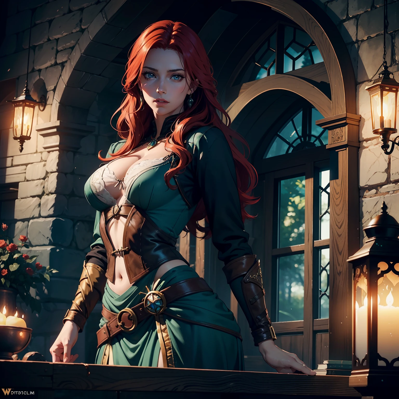 Hyper realistic super detailed sexy woman, Une fille confiante, NSFW (en anglais seulement), Very detailed, expressions faciales sexy, seductive facial expressions, [:(Face detail: 1.4): 0.4], 16K resolution, 4k resolution, dinamic lighting, High definition resolution, (sexy pose, Position attrayante), (hyper realistic: 1.4), (back light: 1.2), (Nuit: 1), (pleine hauteur: 1.8),(contrasting background: 1.5), (Anatomy of the hyperrealistic arm), (Hyperrealistic anatomy of the legs), (peau propre), (lighting cinematic: 1.7), (intime), (Technologie NVIDIA RTX Ray Tracing), (Anatomy of the hyperrealistic arm: 2), (Ventre plat parfait), (image couleur),Create a masterpiece in 4K resolution, ultra-realistic, and extremely detailed, featuring the charming sorceress Triss Merigold from The Witcher series. Triss is the central character in the artwork, embodying her warmth, intelligence, and magical abilities.

Triss is depicted in a scene that reflects her character's personality, dressed in her signature attire. Her fiery red hair is beautifully styled, and her expressive brown eyes convey her wisdom and magical prowess. Her outfit is both stylish and practical, showcasing her confidence and charm.

The setting is a scene from the enchanting world of The Witcher, whether it's a magical forest, a medieval town, or a mystical laboratory. The lighting sets the mood, emphasizing the magical elements of the scene and the depth of Triss's character.

Triss's expression is a mix of warmth, intelligence, and approachability, capturing her character's essence. She may be casting a spell, engaged in a magical task, or simply radiating her charismatic presence.