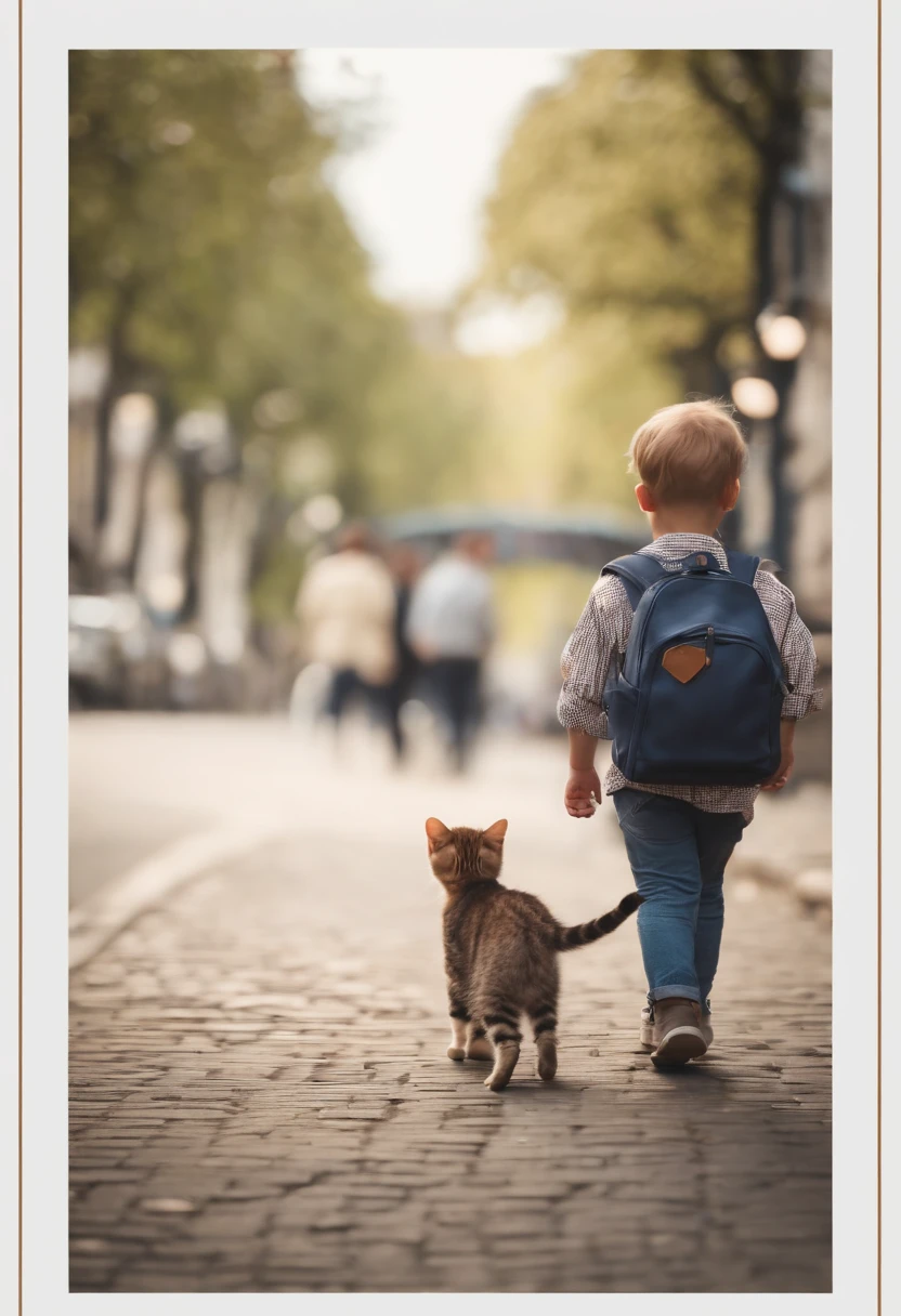 I have two little kittens, a cute little cat, cute kittens, Cutest, Incredibly cute, Adorable and cute, And cute and lovely. They are walking down the street with backpacks, Walking together, commute, Proudly walk down the street, And the cat is walking. They are cute in the style of 🍂 and 🍁, Adorable and cute, Cute and adorable, oh, nice and cute. They are known as real-life Tom and Jerry.