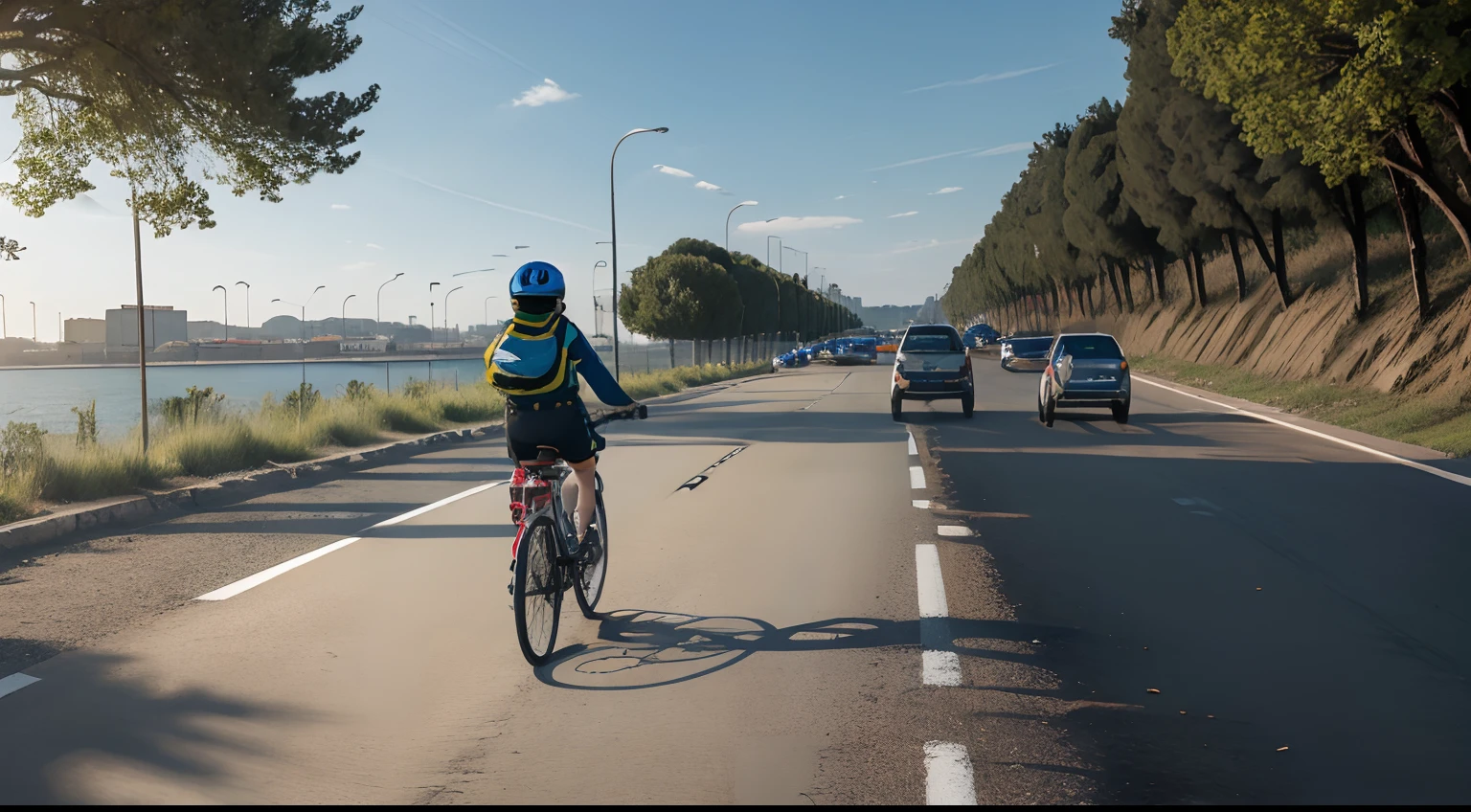 road safety , enfants, school , panneau , casque , bicycle , trottinette , Real face Mediterranean type