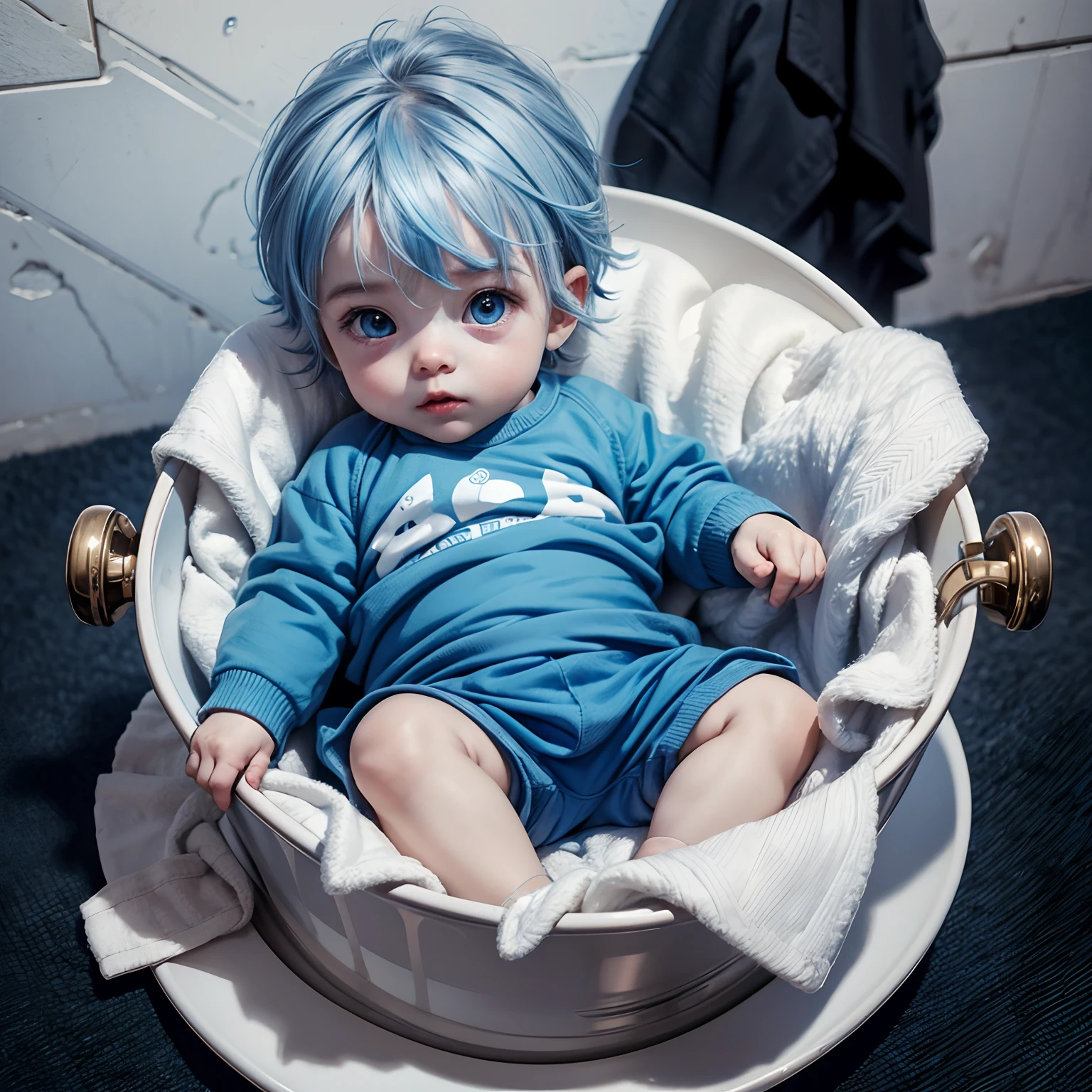 baby, man, boy, male, blue hair, blue eyes, child, baby, boy, cute