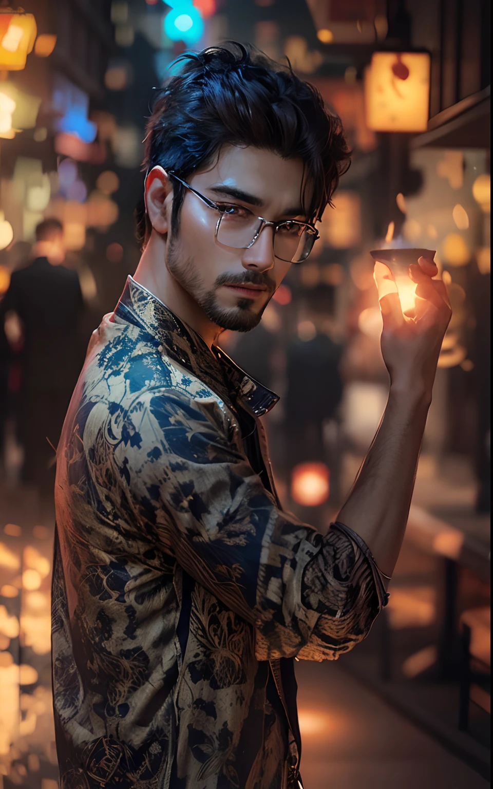 Chenge background, night chuty, realistic face, handsome, cool, 4k