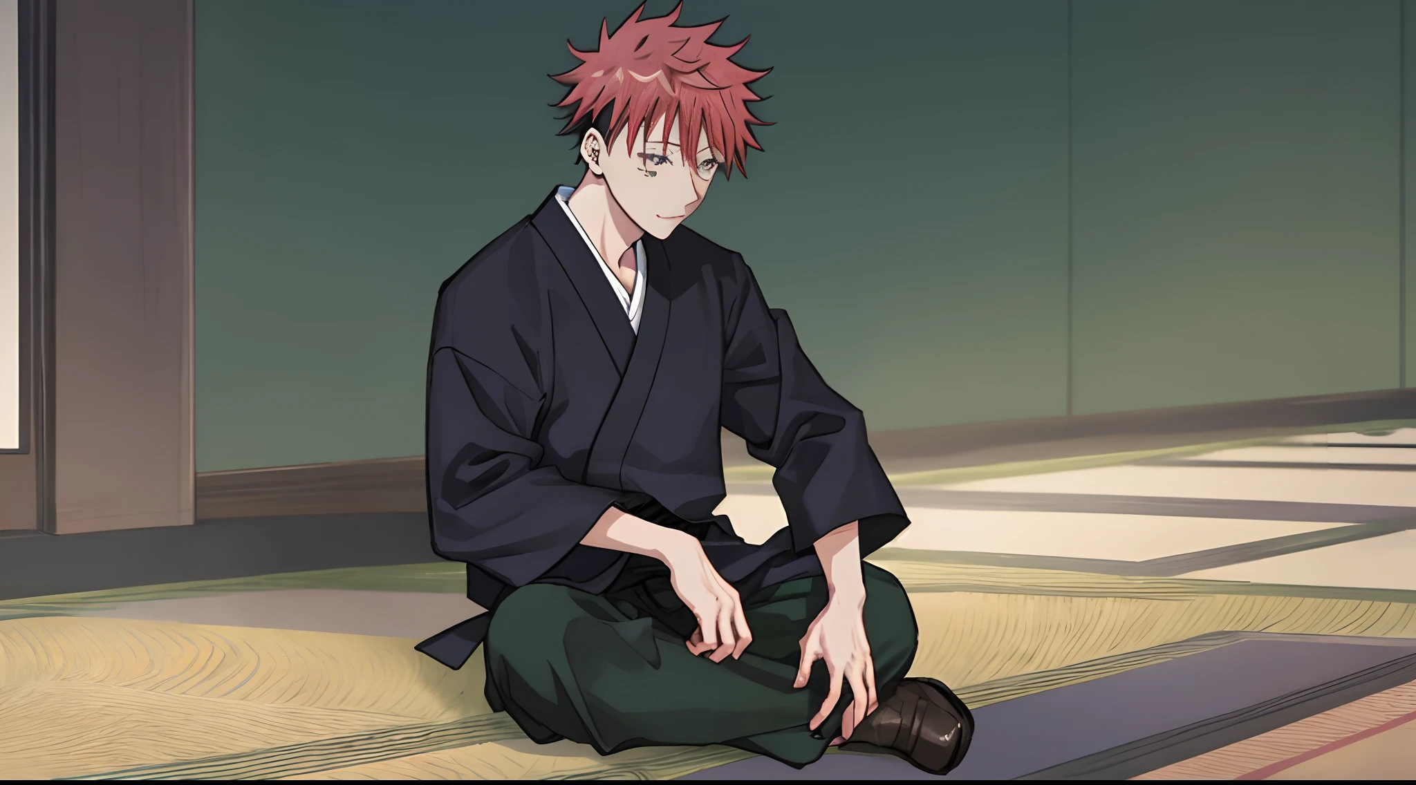 Jujutsu kaisen Satoru Gojo sitting