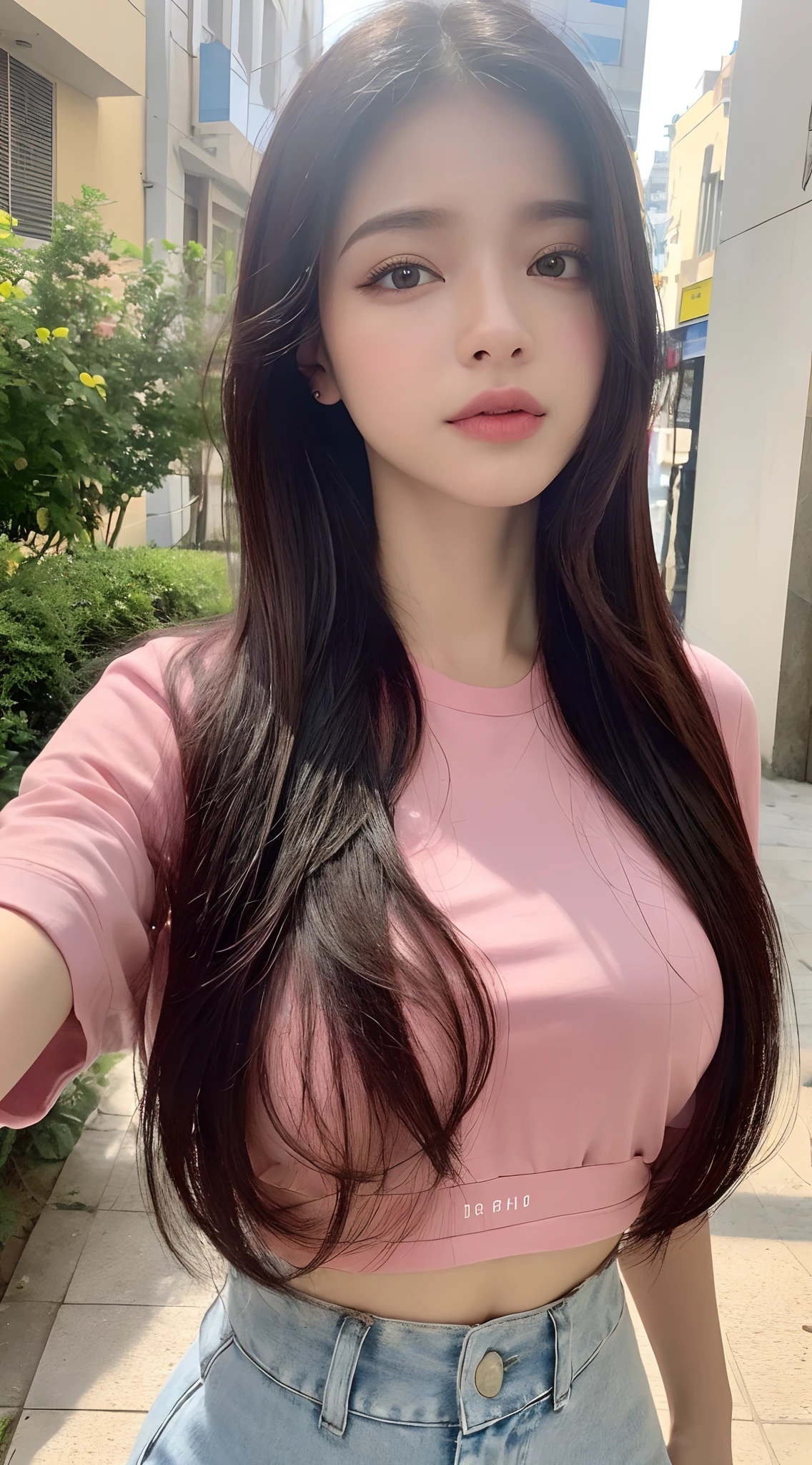 ((Realistic lighting、top-quality、8K、masterpiece:1.3))、Clear Focus:1.2、1girl in、flawless beauty:1.4、huge tit:1.2、Slim abs:1.1、((dark brown hair))、Knitted sweaters、(outside of house、natta:1.1)、Street、Super fine face、finely eye、二重まぶた、