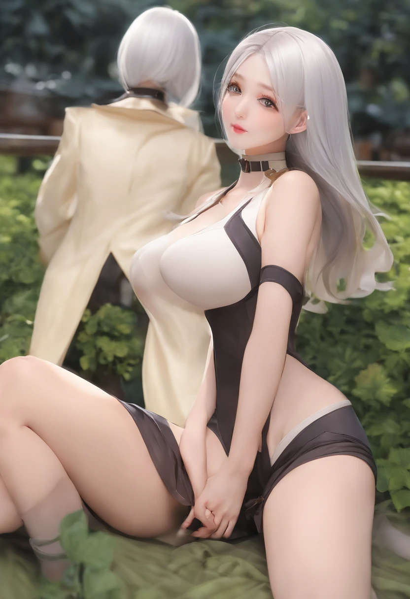 quadratic element,s girl,Melon seed face,Bigchest,Thin leg,Slim figure,dual horsetail,nakeness,cleanness,seductiv,full bodyesbian,Doggy style,spreads her legs apart,