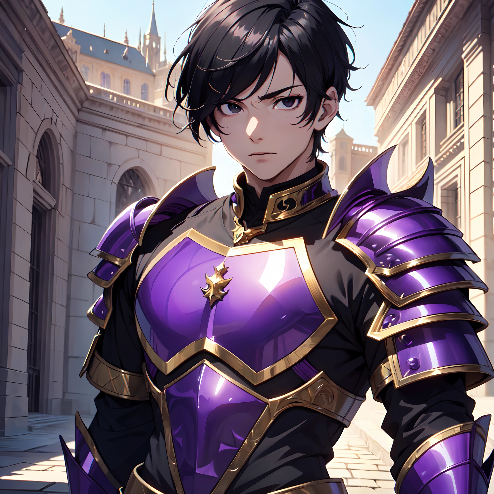 128K Ultra High Definition,
128K Ultra High Quality,
128K Ultra High Resolution,
Best Definition,
Best Quality,
Best Resolution,
Perfectly Detailed,
Perfectly Designed,
Extremely Detailed,
Extremely Designed,
Hyper Detailed,
Hyper Definition,
Hyper Quality,
Hyper Resolution,
Masterpiece,
(((Anime))),
Body Shot,
(((Boy))),
Handsome,
Muscular Body,
(((Black Short Hair))),
(((Black Eyes))),
(((Hyper Detailed & Perfectly Designed Purple Amethyst Armor Plates))),
(((Hyper Detailed & Perfectly Designed Baron Armor))),
(((Inside Of Medieval Royal Palace Background Scenery))),