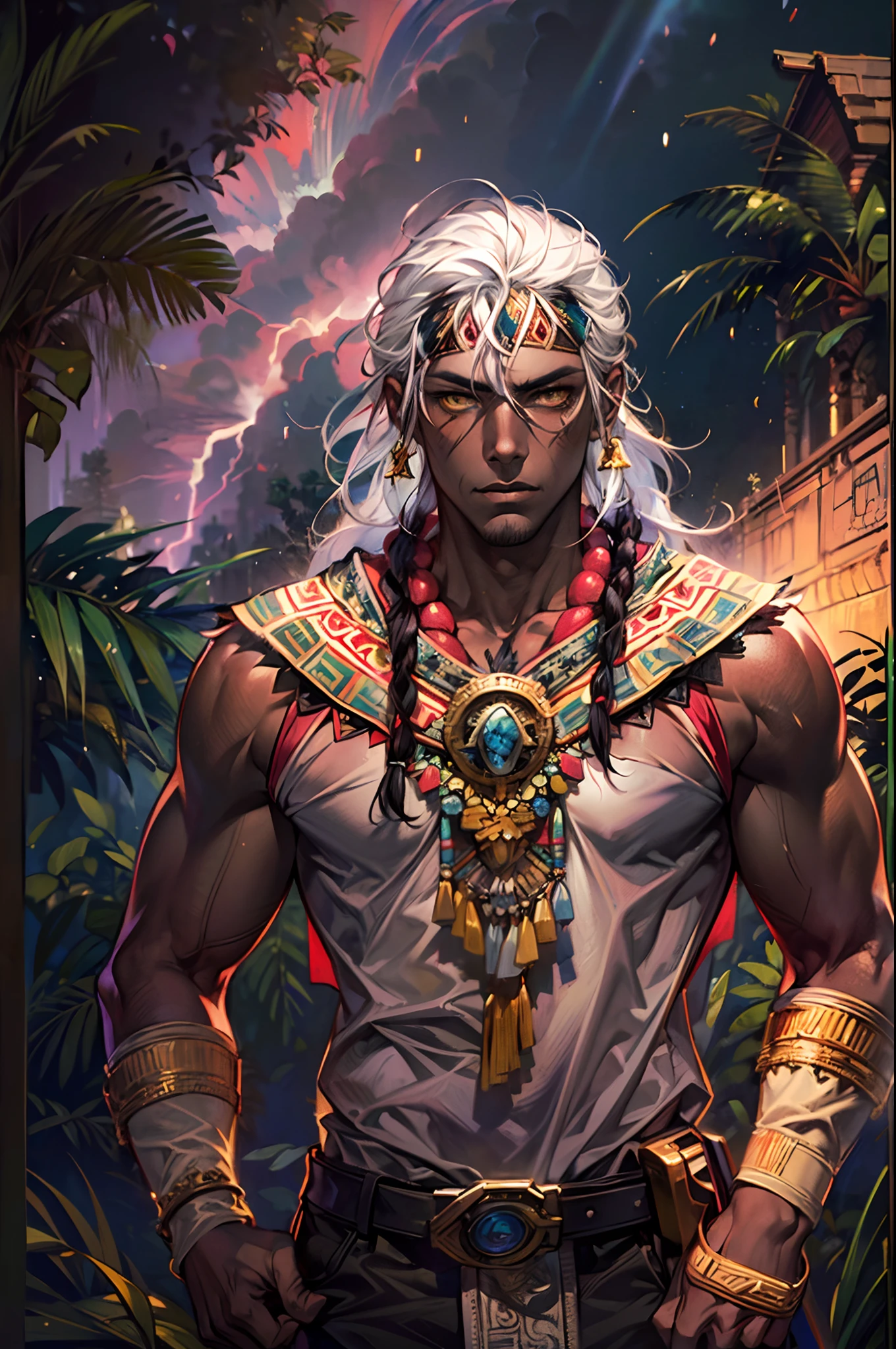 According to mythology, Ashwathama is believed to be immortal due to a curse. After the Mahabharata war, he was cursed by Krishna and other sages for his role in the killing of Draupadi's sons and the massacre at night. He was condemned to roam the Earth in extreme pain and misery, with festering wounds that would never heal.