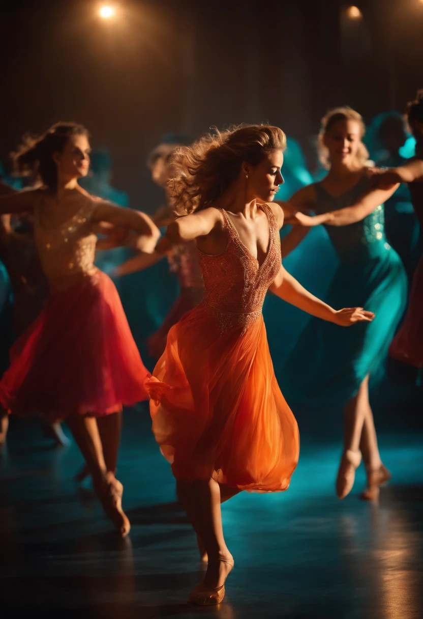 Light with dance girls