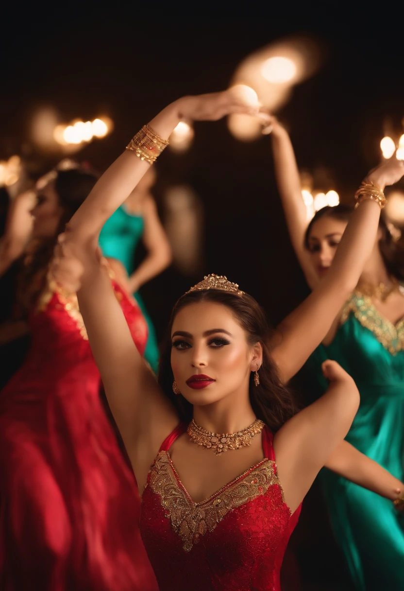 Light with dance girls