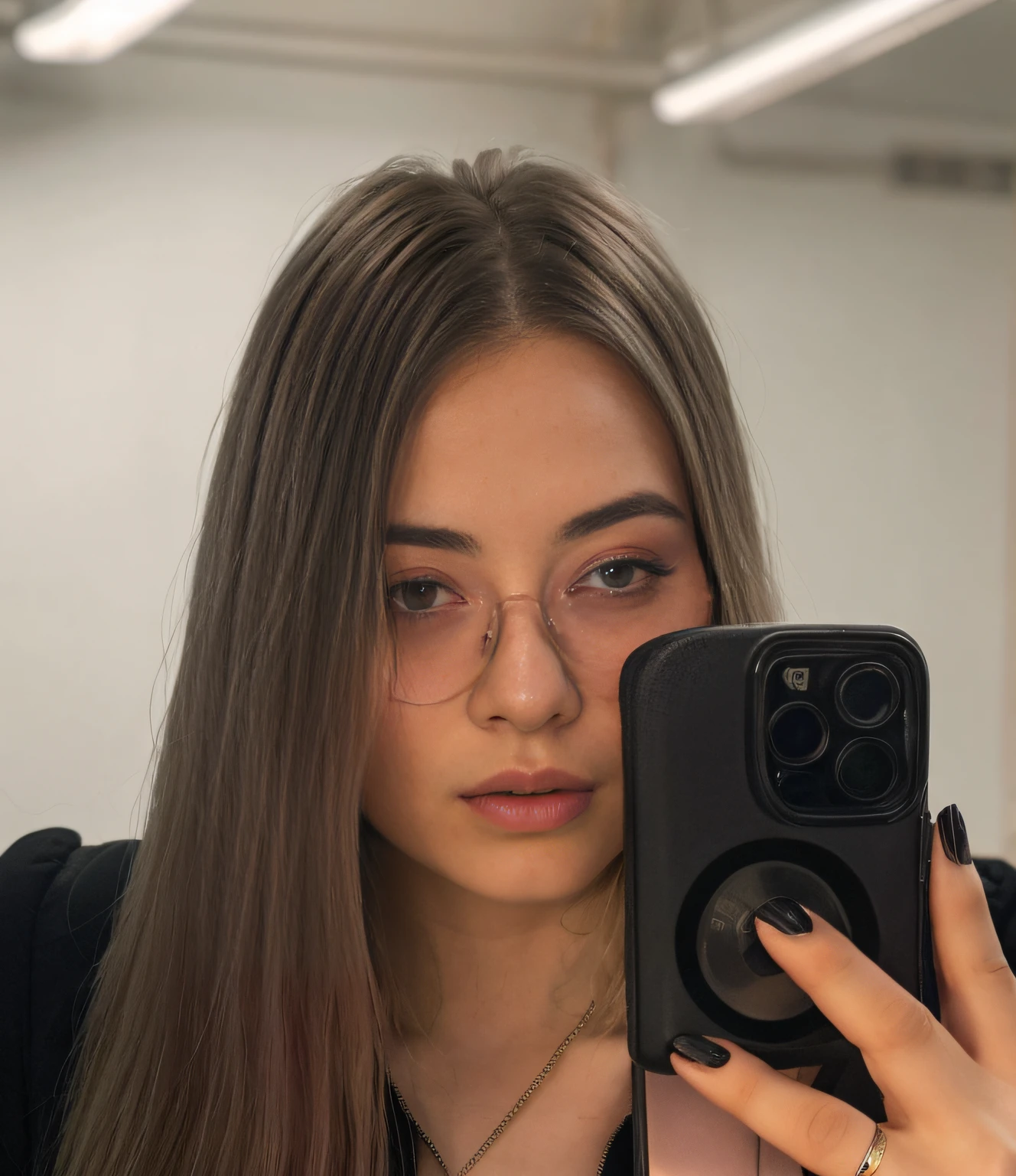 Blonde woman in rose-colored glasses standing in front of the car, photograph of a techwear woman, Woman in rose-colored glasses, ava max, futuristic sunglasses, julia hetta, still from a music video, inspired by Ion Andreescu, Official Music Video, Cyberpunk Glasses, music video, wearing cyberpunk streetwear, Portrait of Kim Petras, with sunglass, long straight hair, beautiful long hair, 真实感, Hyperealism, portraite of a