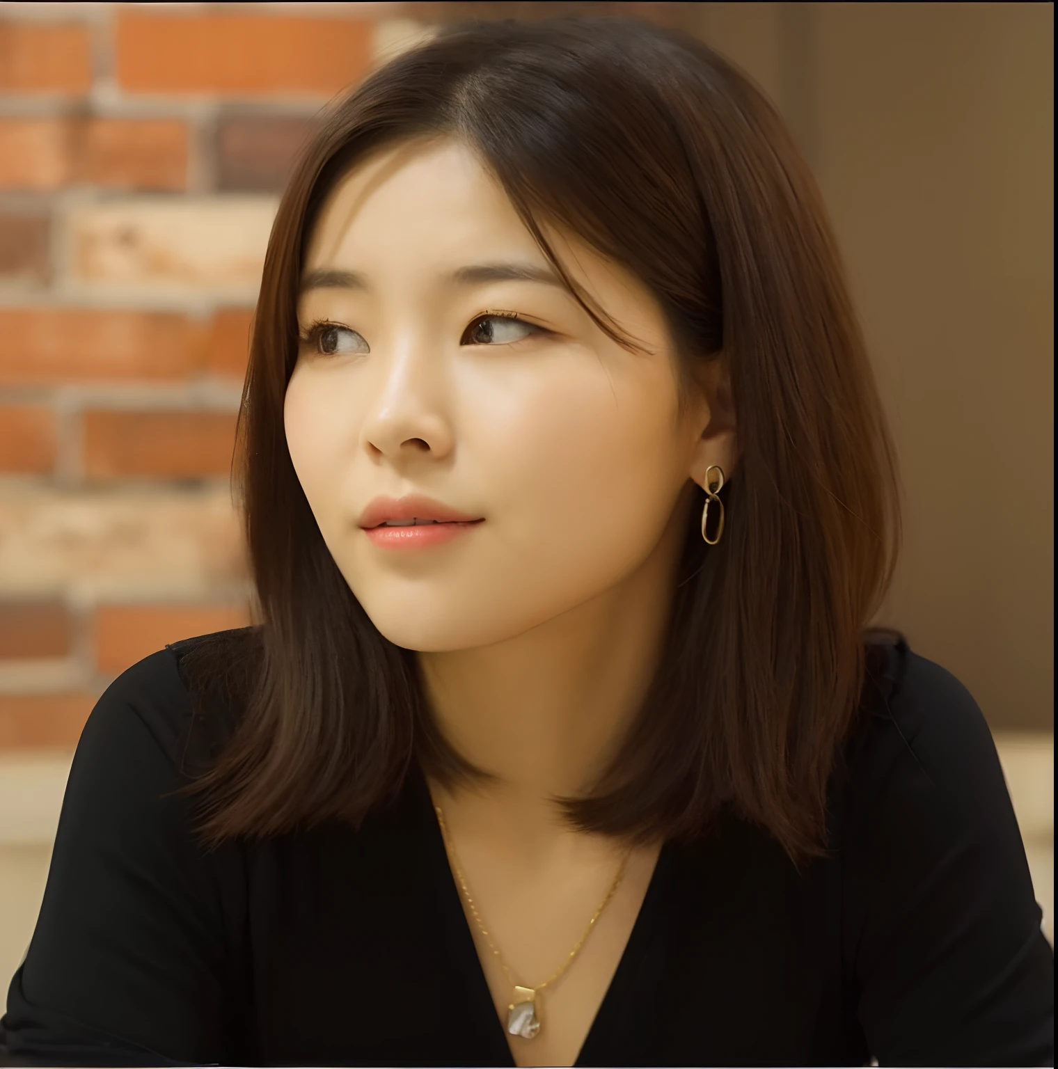 (realisitic、hight resolution:1.3)、1 girl with a perfect figure、Super thin face and eyes、shorth hair、Tank Tops:1 in random color.2、Short jeans、in a cafe、coffee on table、Colossal tits、Exposed cleavage