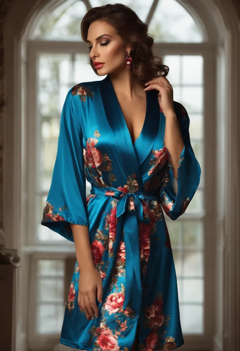 Russia,Big Moe Sister,Extra short dressing gown,Feminine and seductive