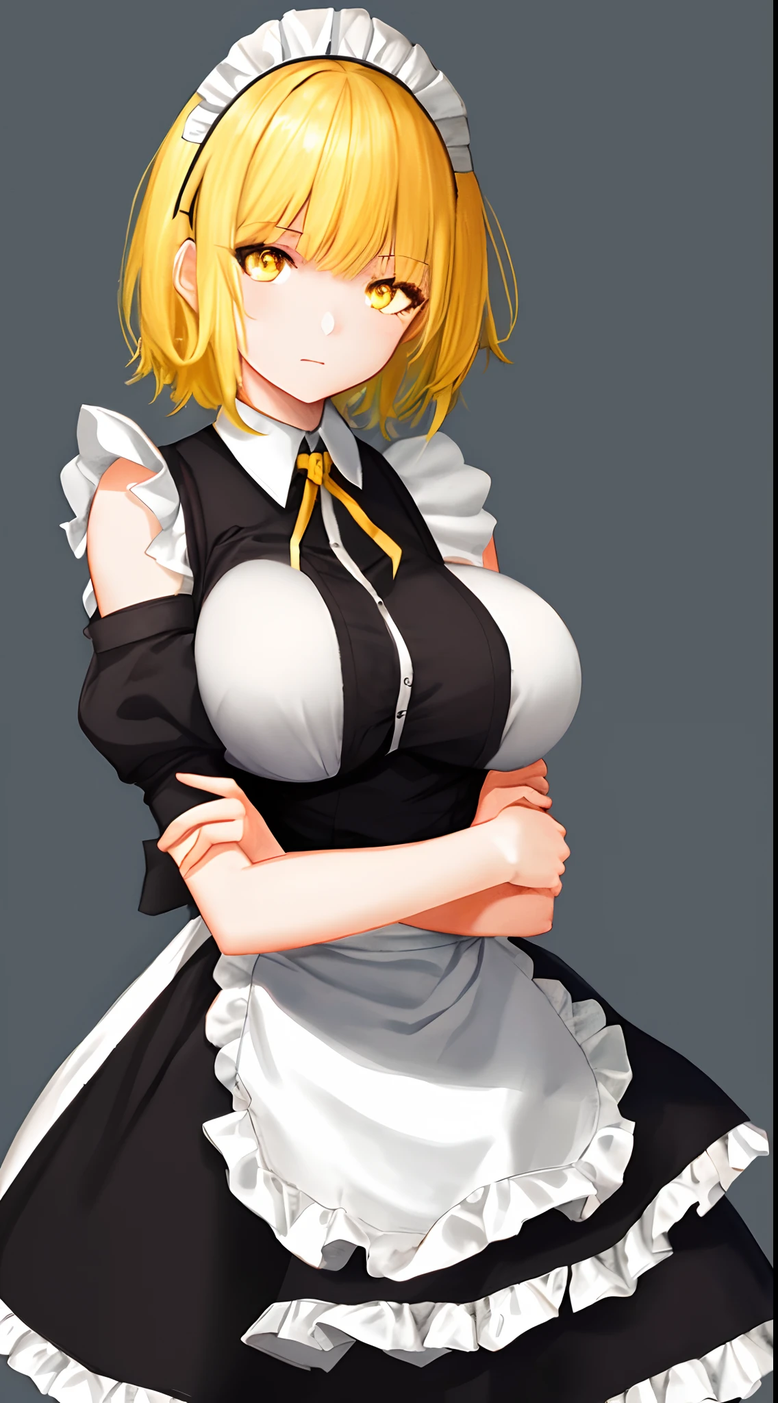 ((highest quality、High resolution、8K、masterpiece:1.3、beautiful anime style))、((no panties、She lifts up her skirt and shows her pussy.、blonde、maid、maid服、tits、Pussy、love juice、embarrassed look))