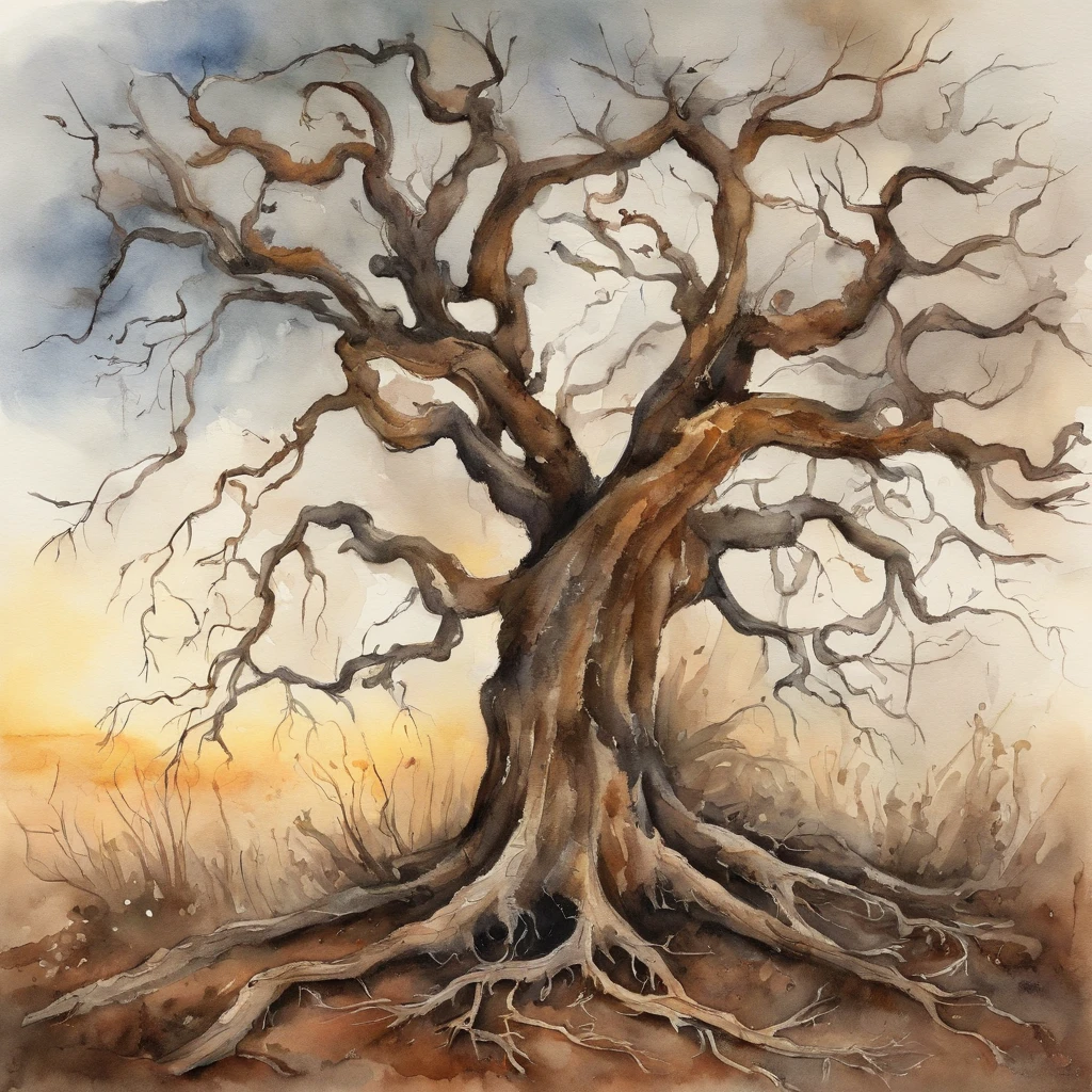 Dead vines，Old tree，Woat