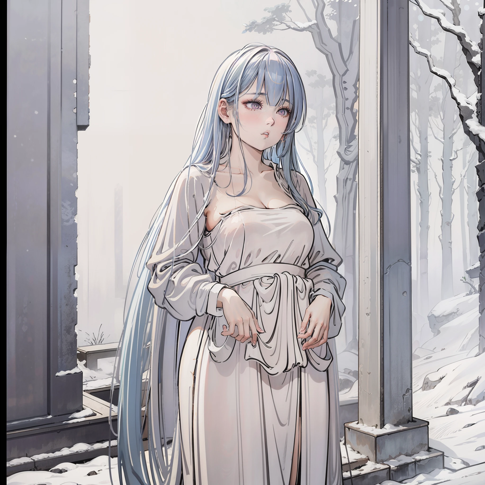 The young woman was dressed in a white silk suit, It was as if the body was in a layer of fog. She was , eighteen years oldhe black hair, Her whole body was as white as snow, Amazing Tu My Face, The thing is that chestnut skin is bluish-white, lack of pink.