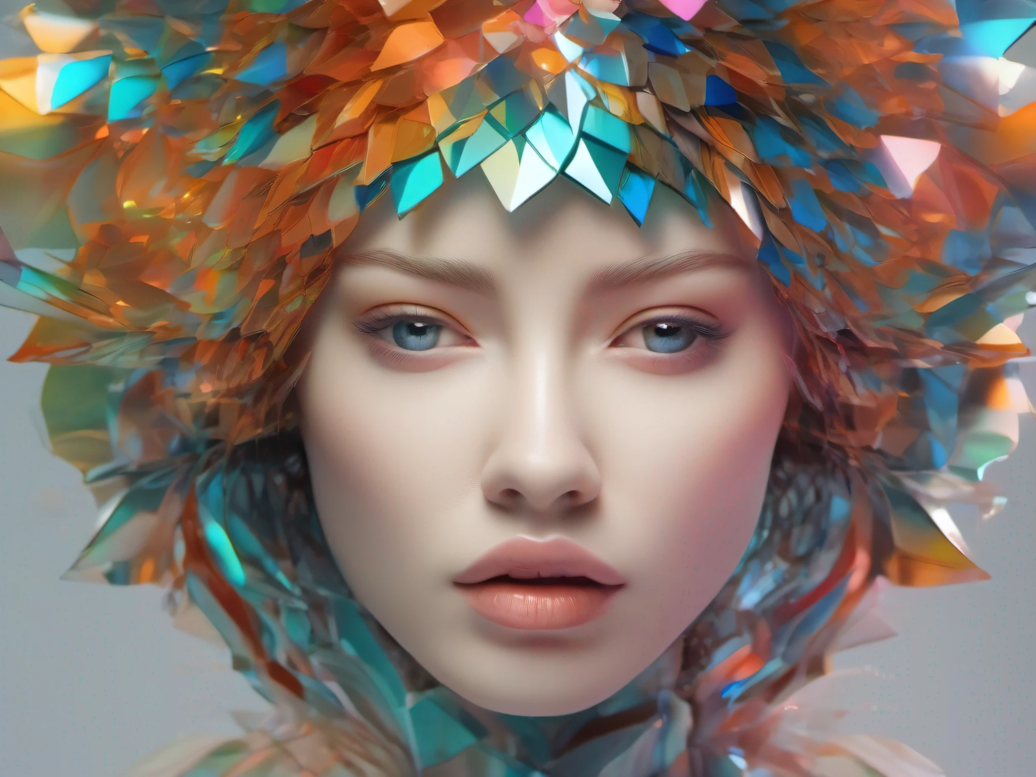 Detailed face. beautiful portrait of full body in style Eiko Ojala Tracie Grimwood, detailed face. Hoch alberto seveso Hannah james jean artgerm, approaching perfection trending on artstation, wavy, dynamic, hyperdetailed, hyperrealistic, photorealistic, Nikolina Petolas, Daniel Merriam, elegant, cel shading, intricate, cinematic, soft and mysterious style, hyper-detailed, octane render, symetrical, centered, Broken Glass effect, no background, stunning, something that even doesn't exist, mythical being, energy, molecular, textures, iridescent and luminescent scales, breathtaking beauty, pure perfection, divine presence, unforgettable, impressive, breathtaking beauty, Volumetric light, auras, rays, vivid colors reflects